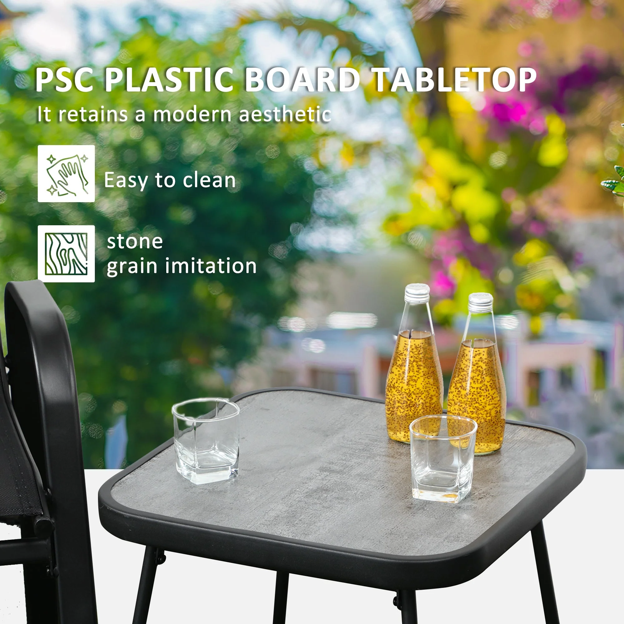 Outsunny 3 Pieces Outdoot Bistro Set - Image 5