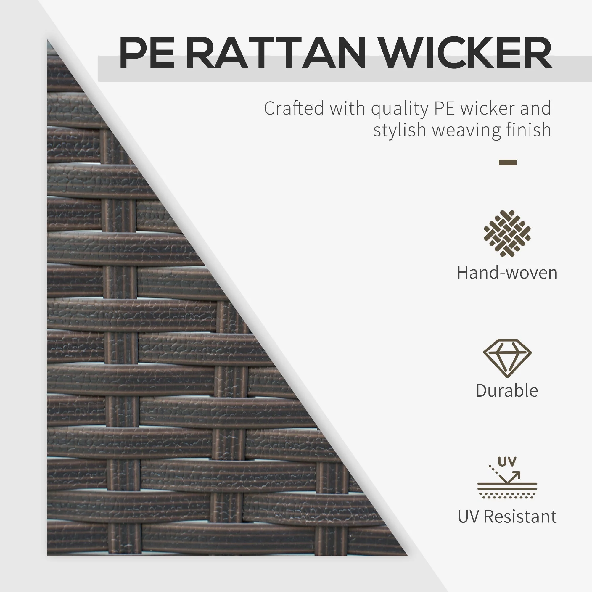 Outsunny 3 Pieces Patio PE Rattan Bistro Set - Image 4