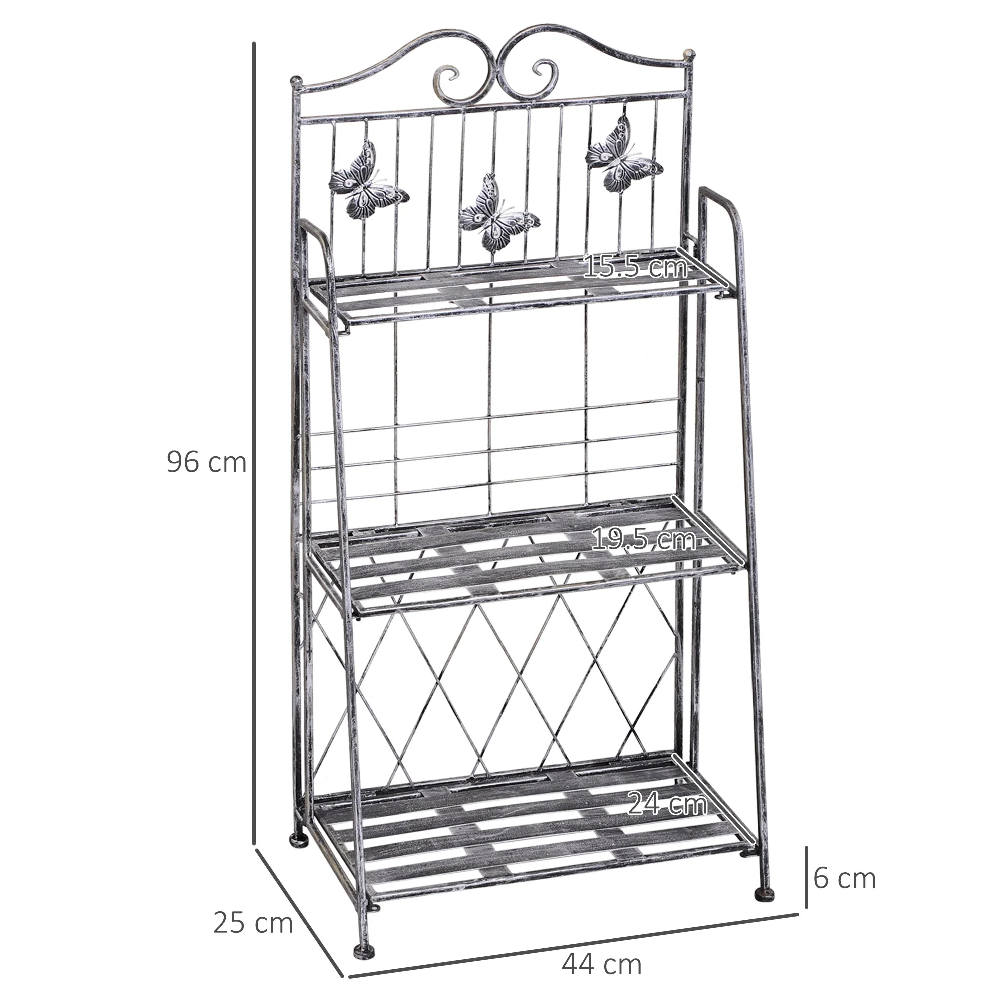 Outsunny 3-Tier Metal Plant Stand - Image 3