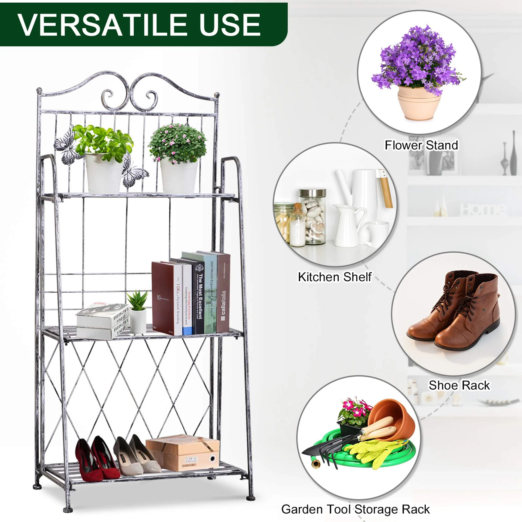 Outsunny 3-Tier Metal Plant Stand - Image 4