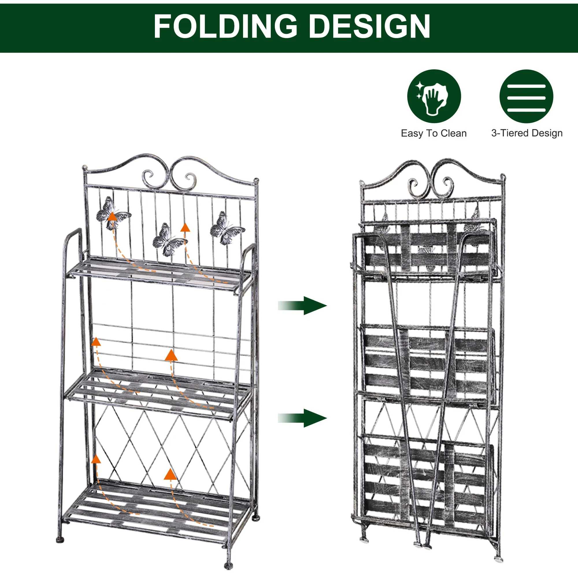 Outsunny 3-Tier Metal Plant Stand - Image 5