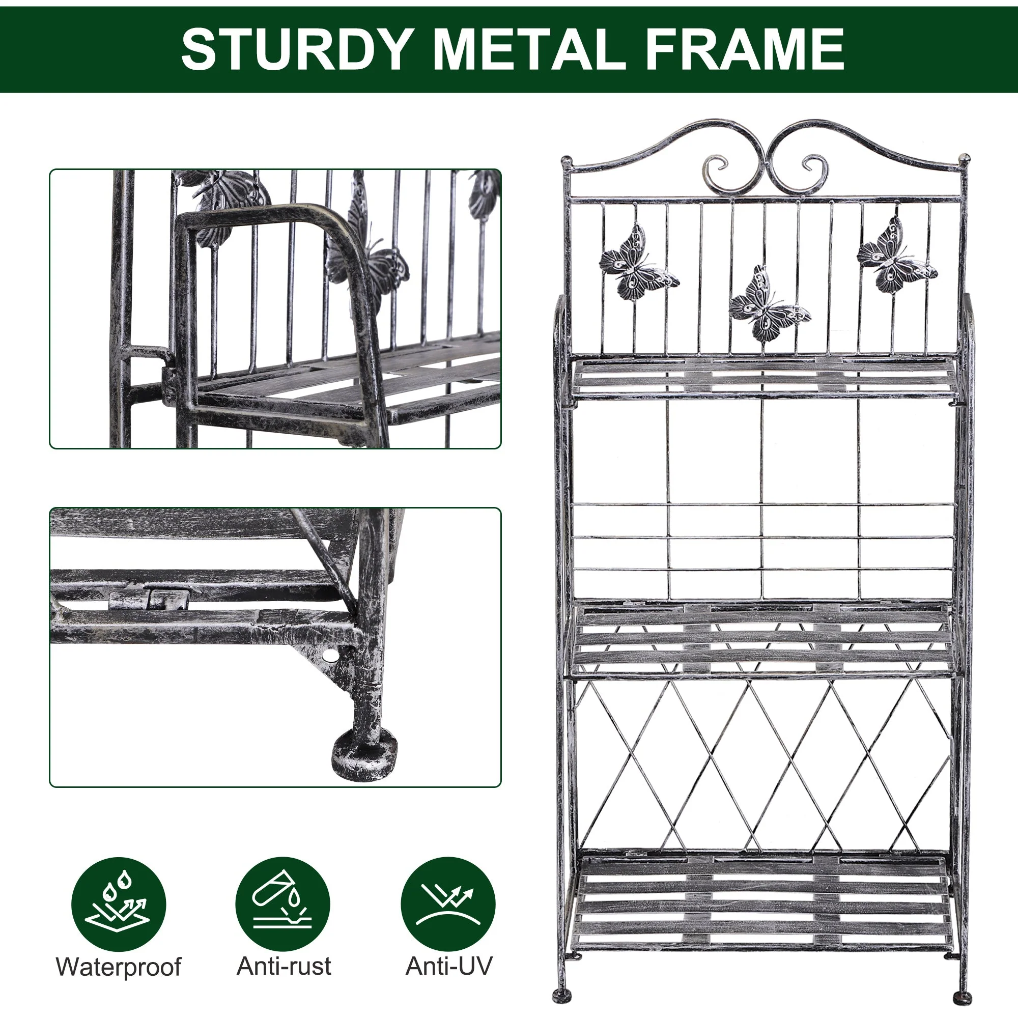 Outsunny 3-Tier Metal Plant Stand - Image 6