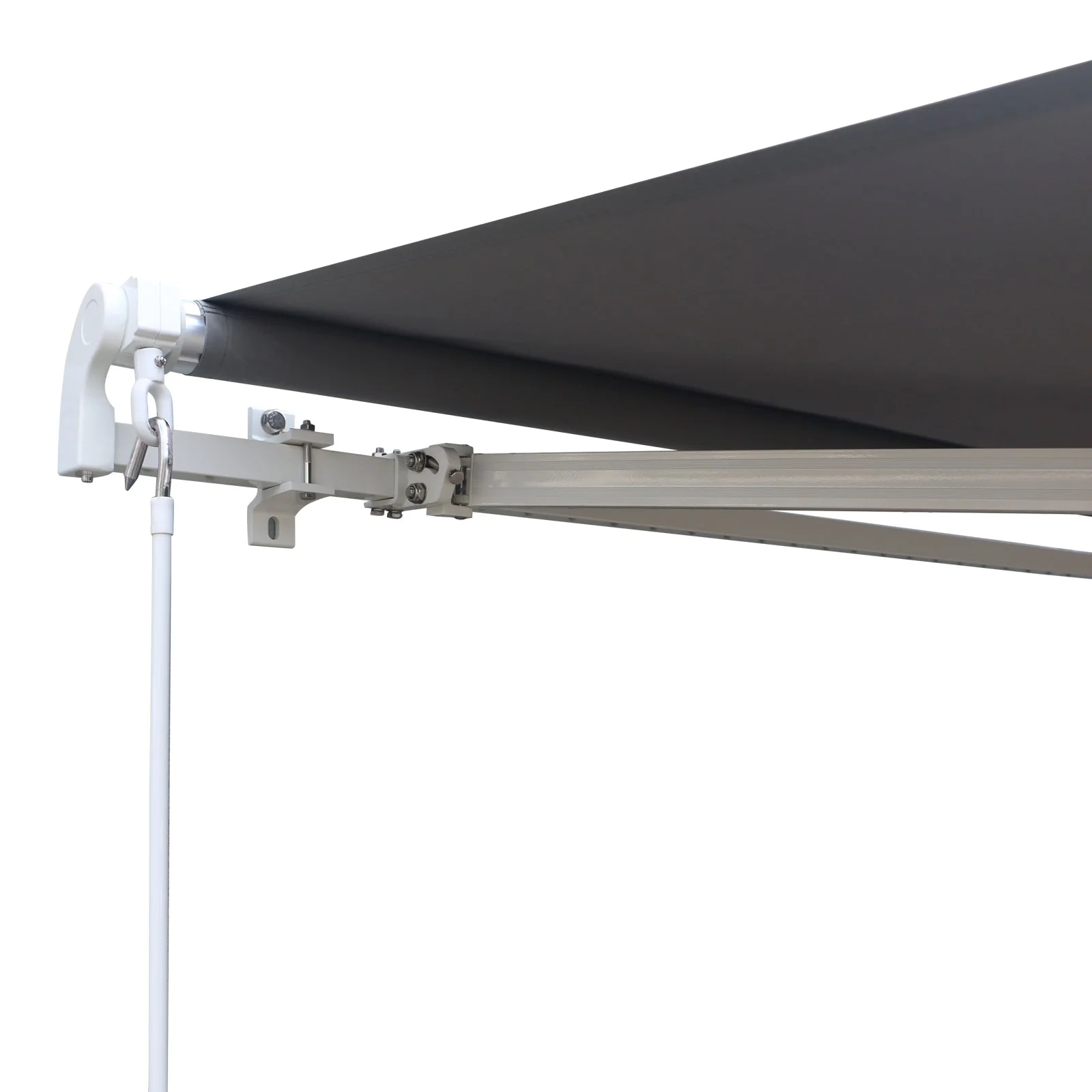 Outsunny 3 x 2.5m Manual Awning Canopy Sun Shade Shelter Retractable for Garden Grey - Image 8