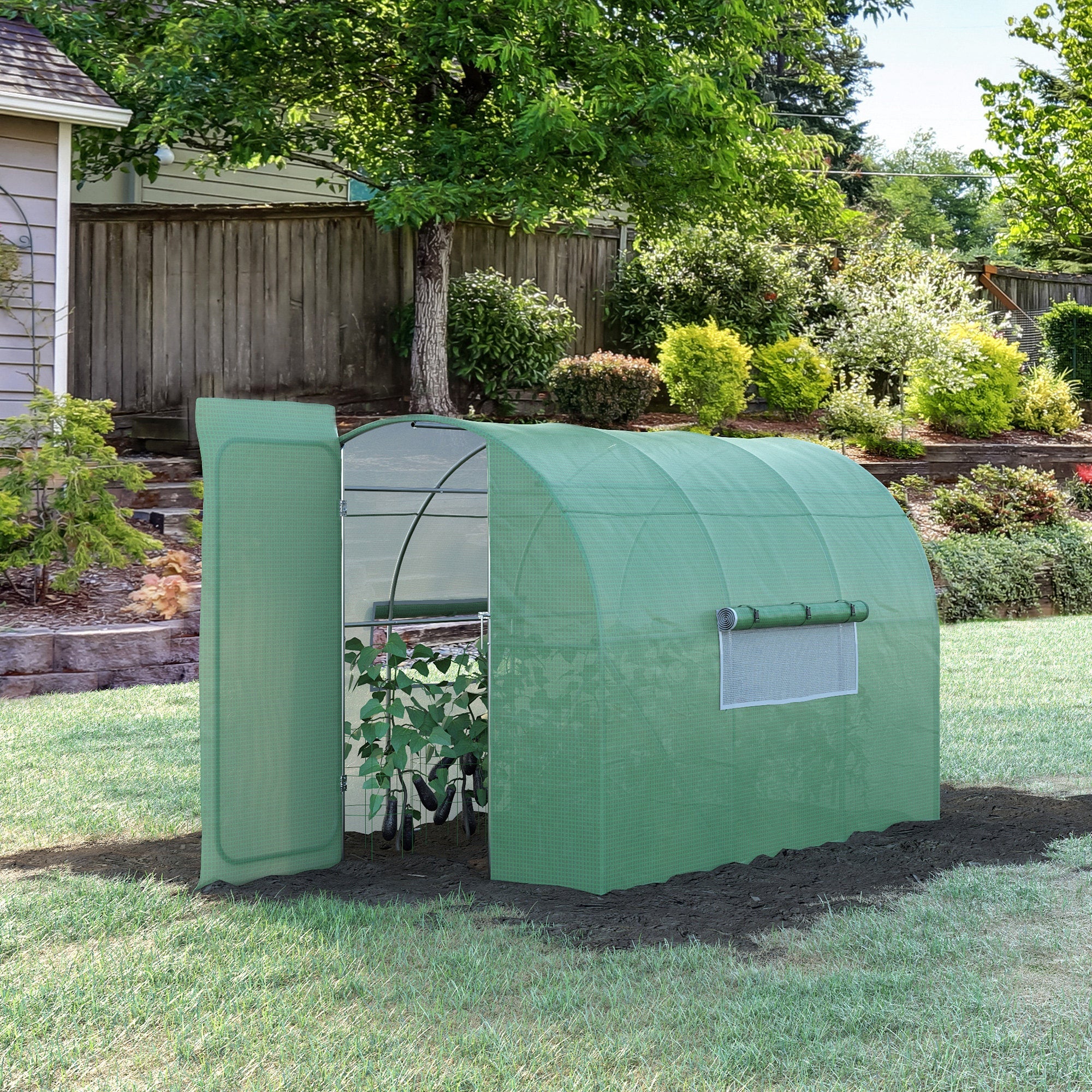 Outsunny 3 X 2M Walk-In Greenhouse With Metal Frame And Door - Image 2