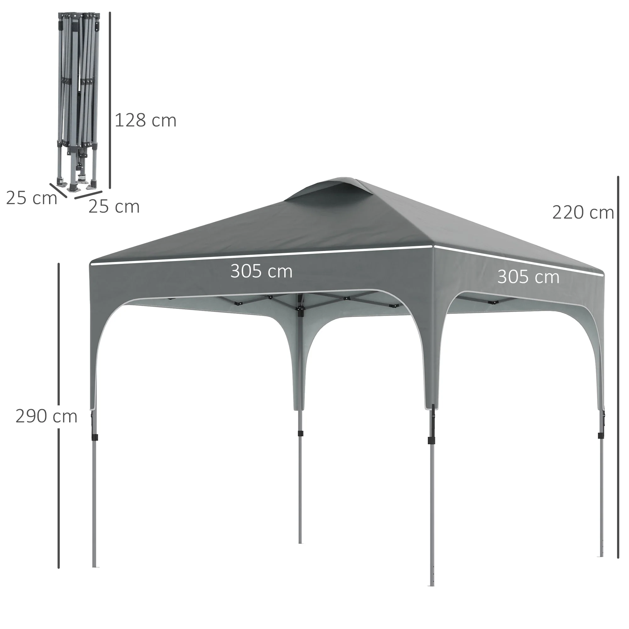 Outsunny 3 x 3 (M) Pop Up Gazebo - Image 3