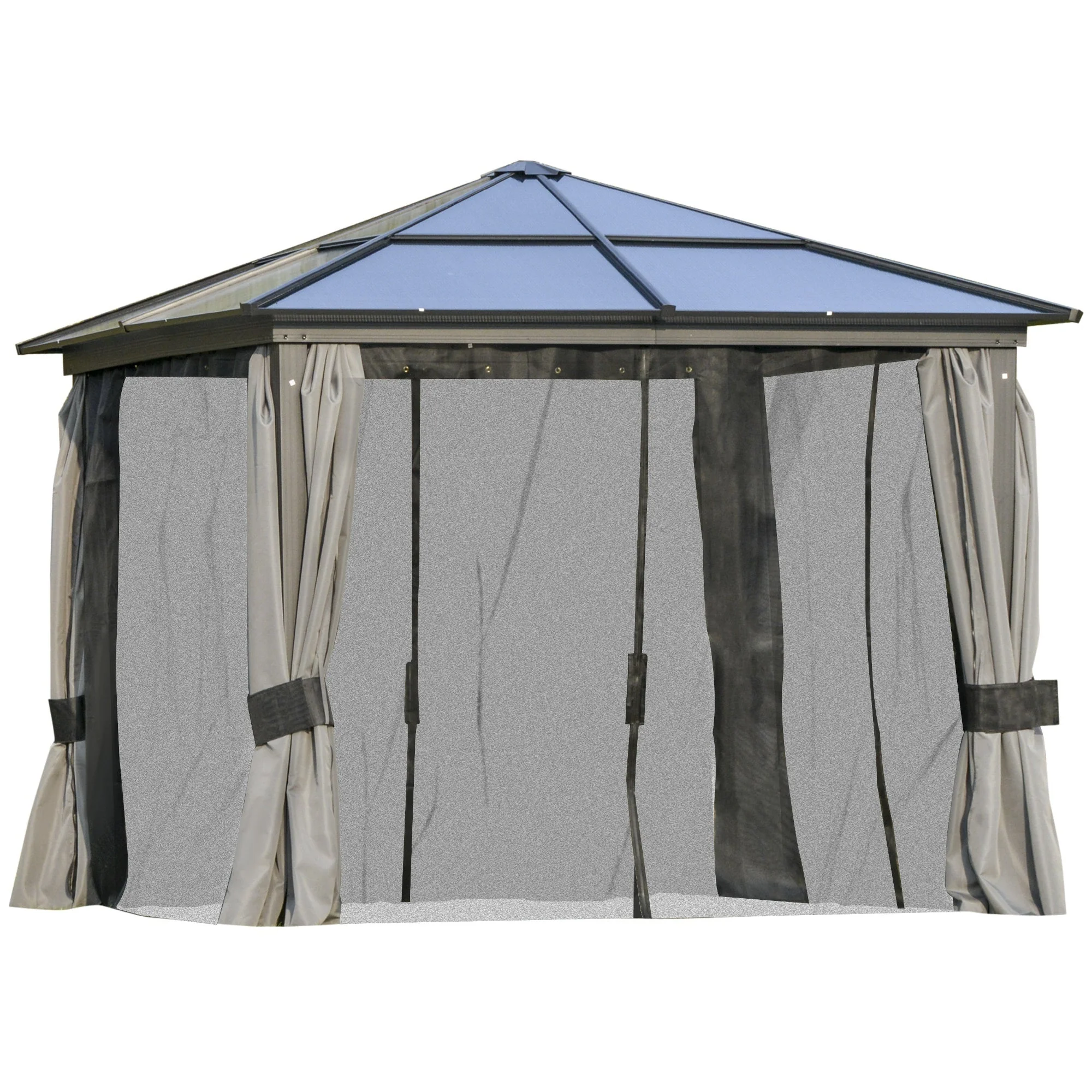 Outsunny 3 x 3(m) Hardtop Gazebo with UV Resistant Polycarbonate Roof & Aluminium Frame - Image 8