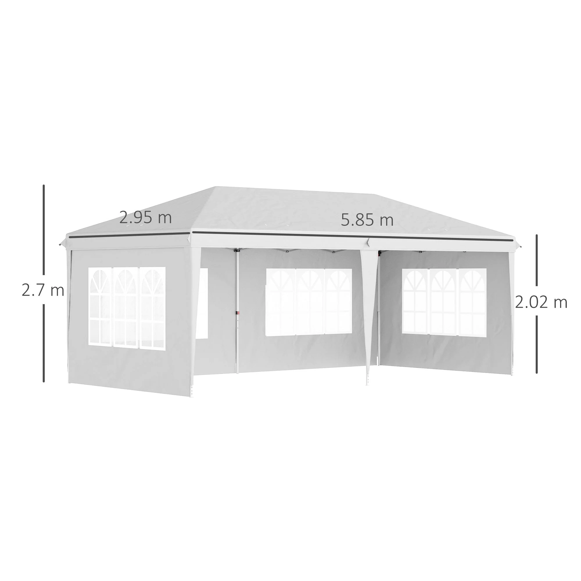 Outsunny 3 x 6m Half-Open Garden Gazebo - Image 2