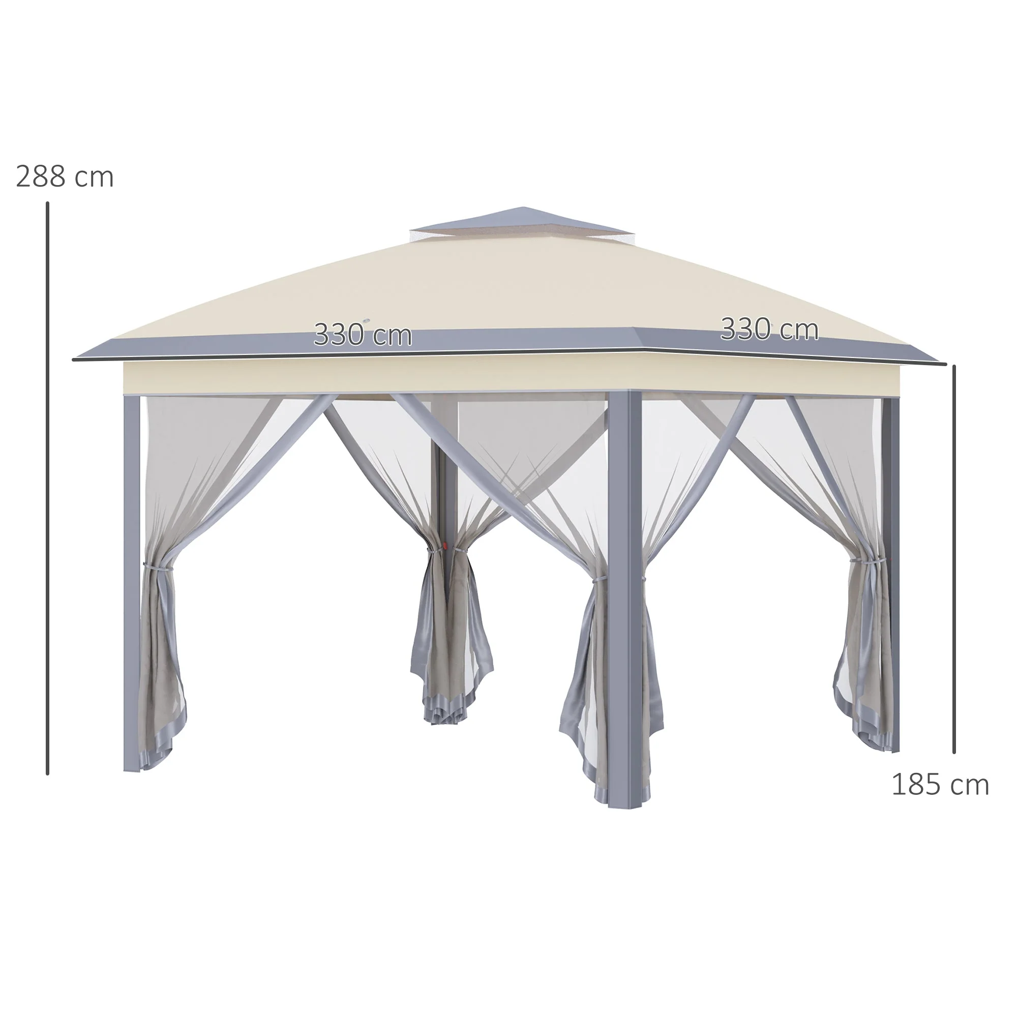 Outsunny 330cm x 330cm Pop Up Canopy - Image 3