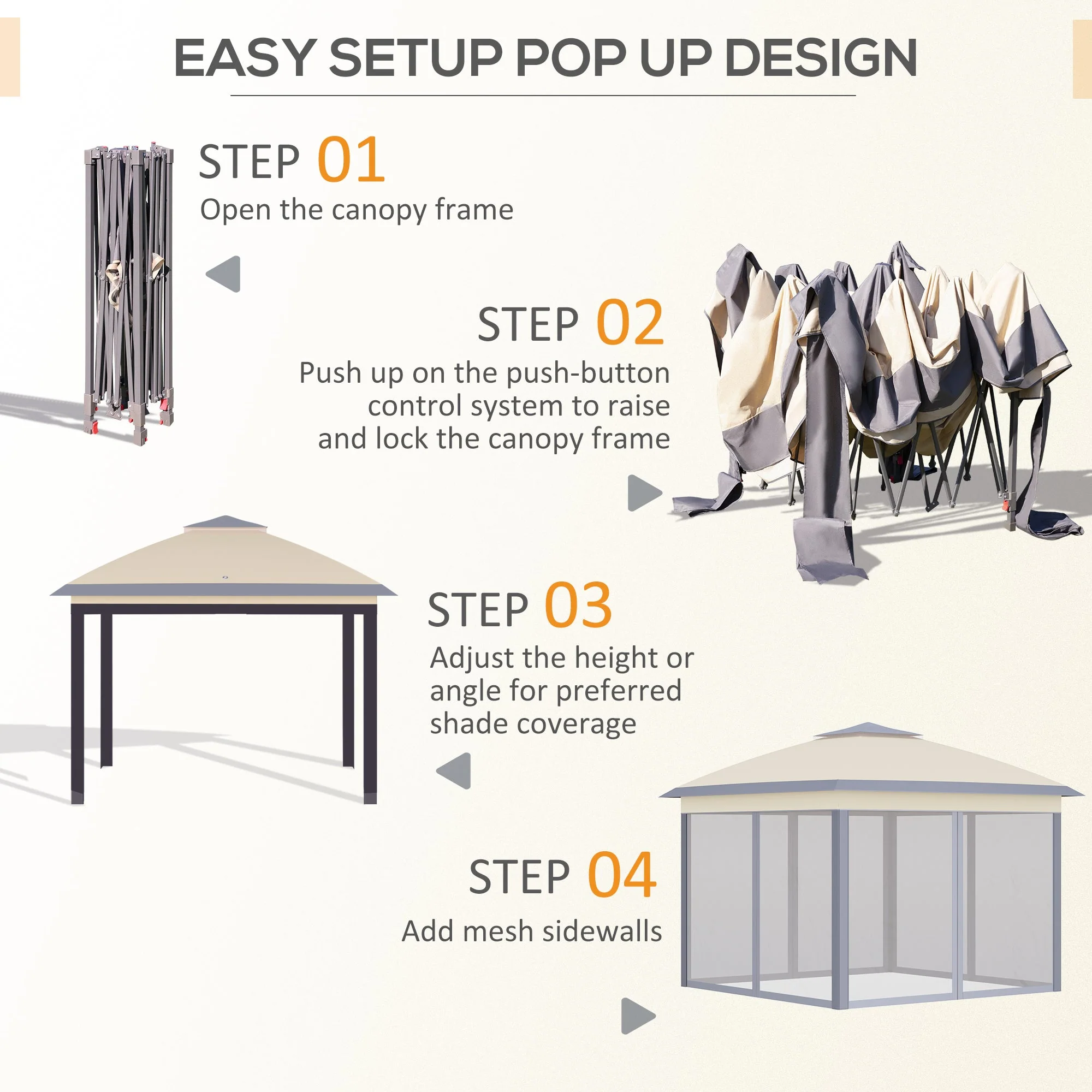 Outsunny 330cm x 330cm Pop Up Canopy - Image 5