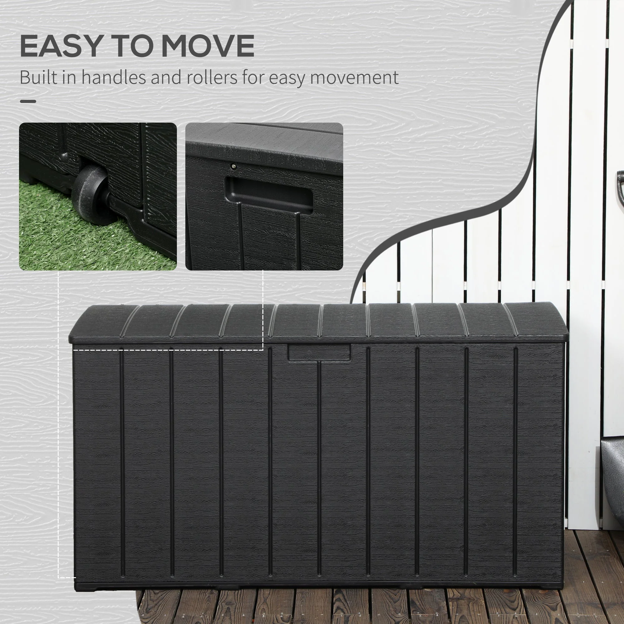 Outsunny 336 Litre Extra Large Outdoor Garden Storage Box - Image 5