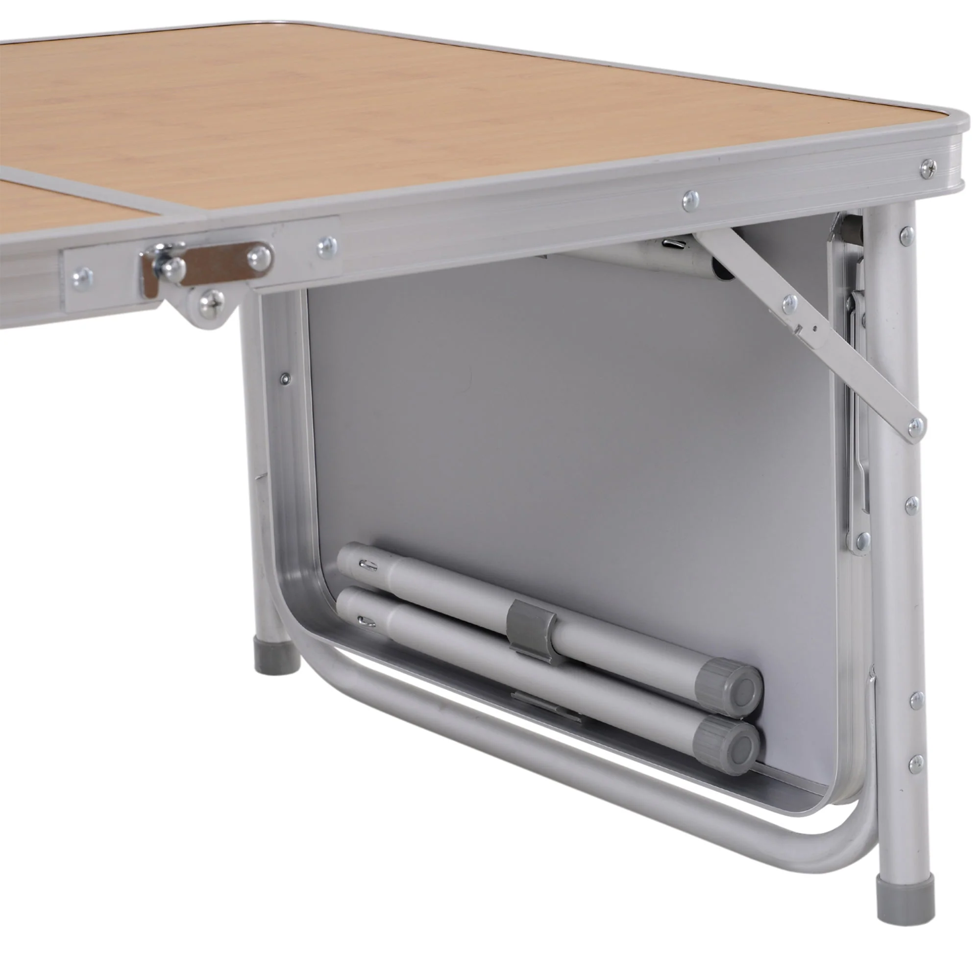 Outsunny 3ft Aluminium Medium-density fibreboard-Top Folding Picnic Table Portable Camping Table - Image 7