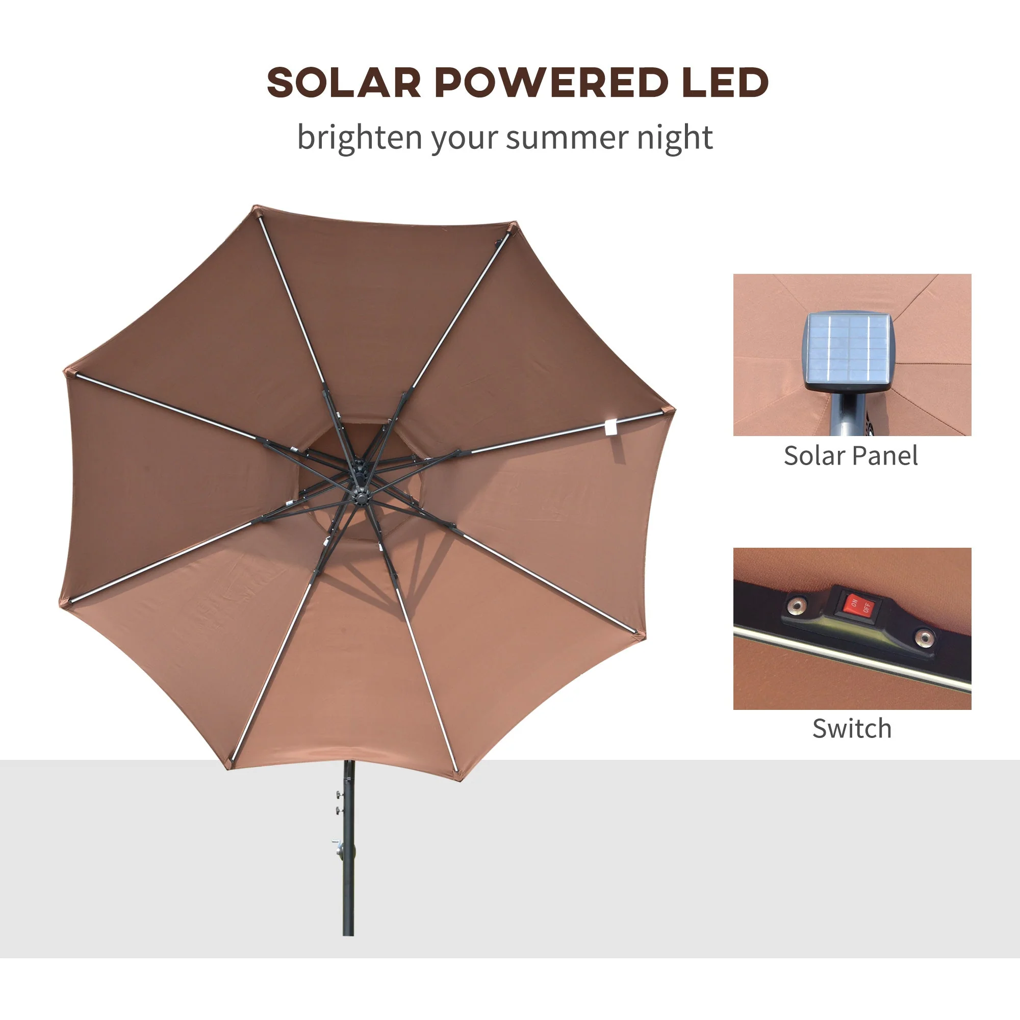 Outsunny 3(M) Cantilever Banana Parasol Hanging Umbrella With Double Roof - Image 4