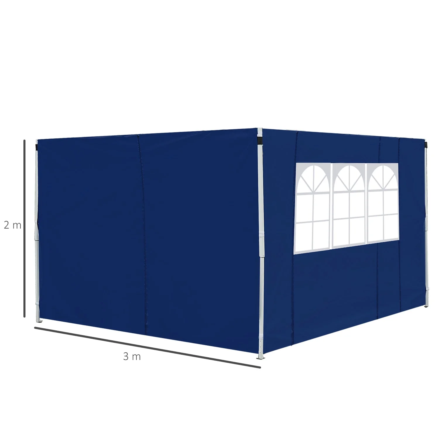 Outsunny 3M Gazebo Exchangeable Side Panel Panels With Window-Blue - Image 3