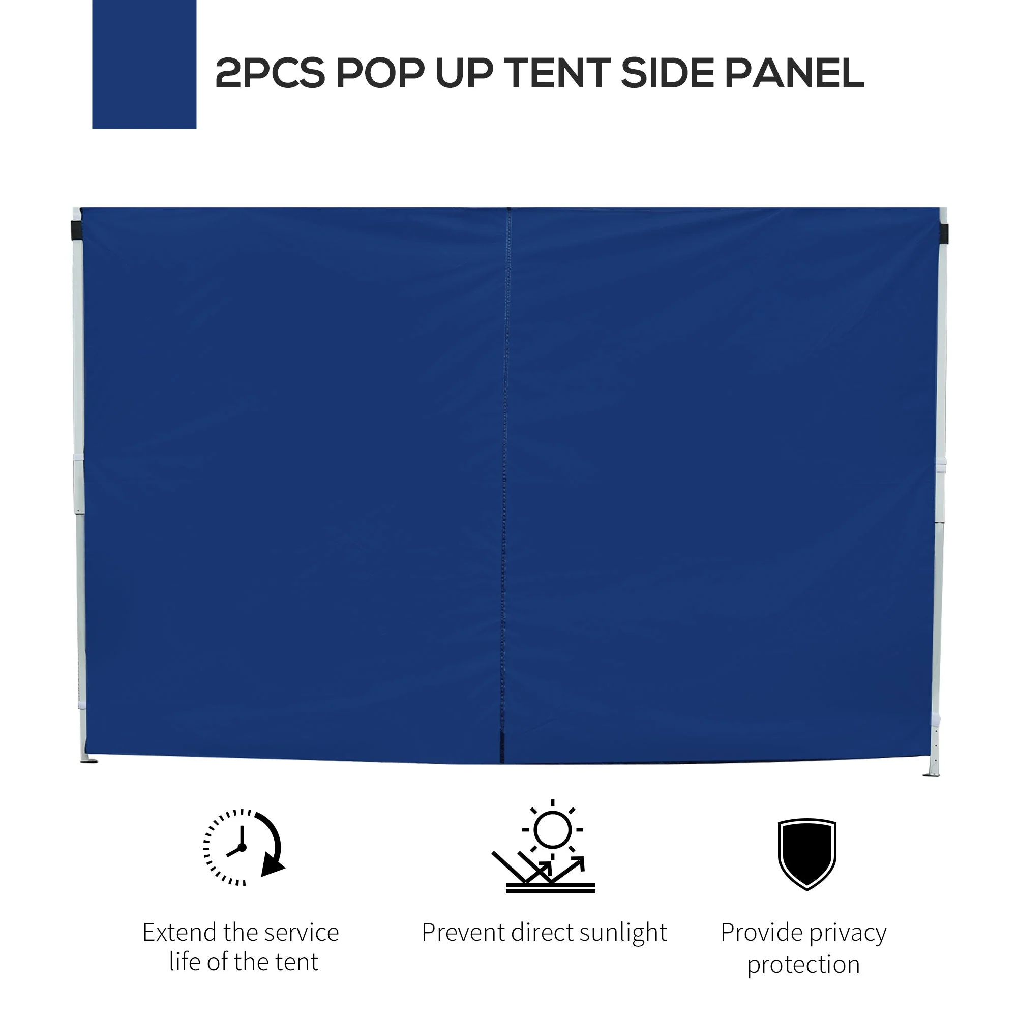 Outsunny 3M Gazebo Exchangeable Side Panel Panels With Window-Blue - Image 4