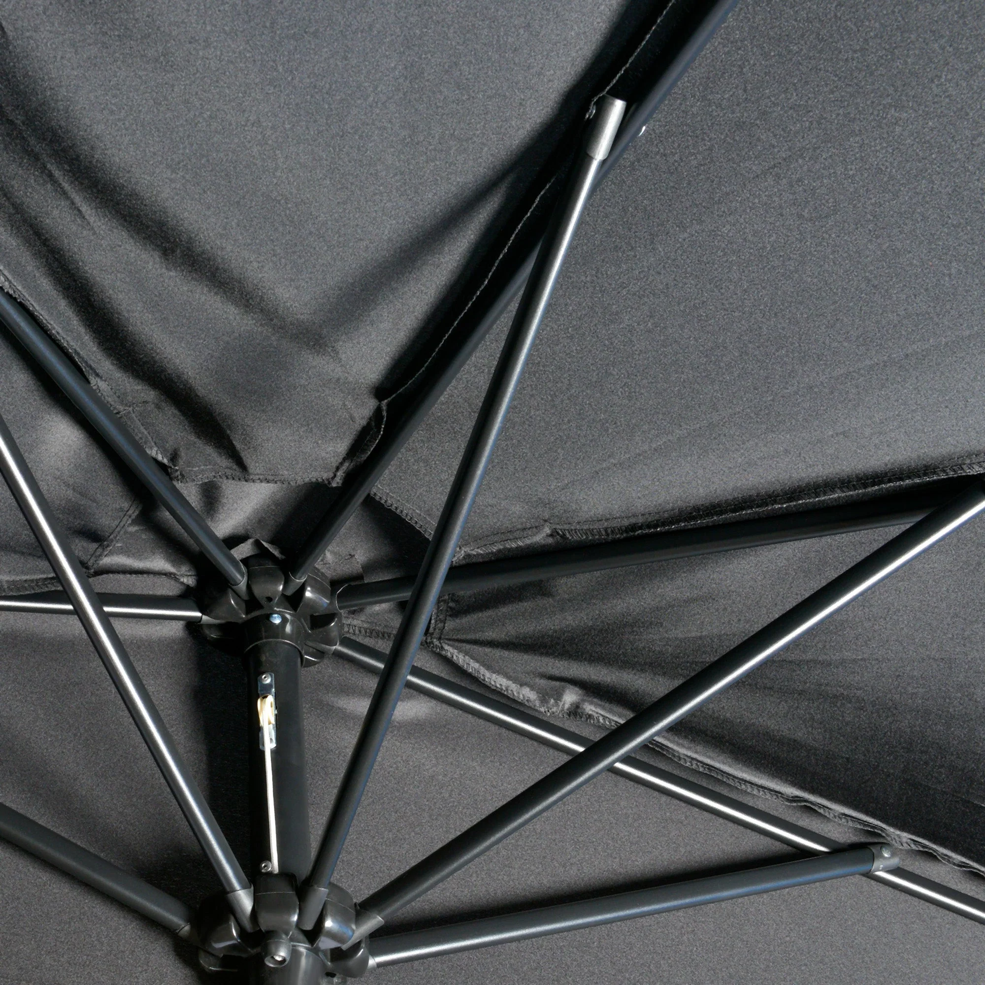 Outsunny 3(m) Half Parasol Semi Round Umbrella Patio Metal Frame Crank Handle for Balcony-- NO BASE INCLUDED - Image 8