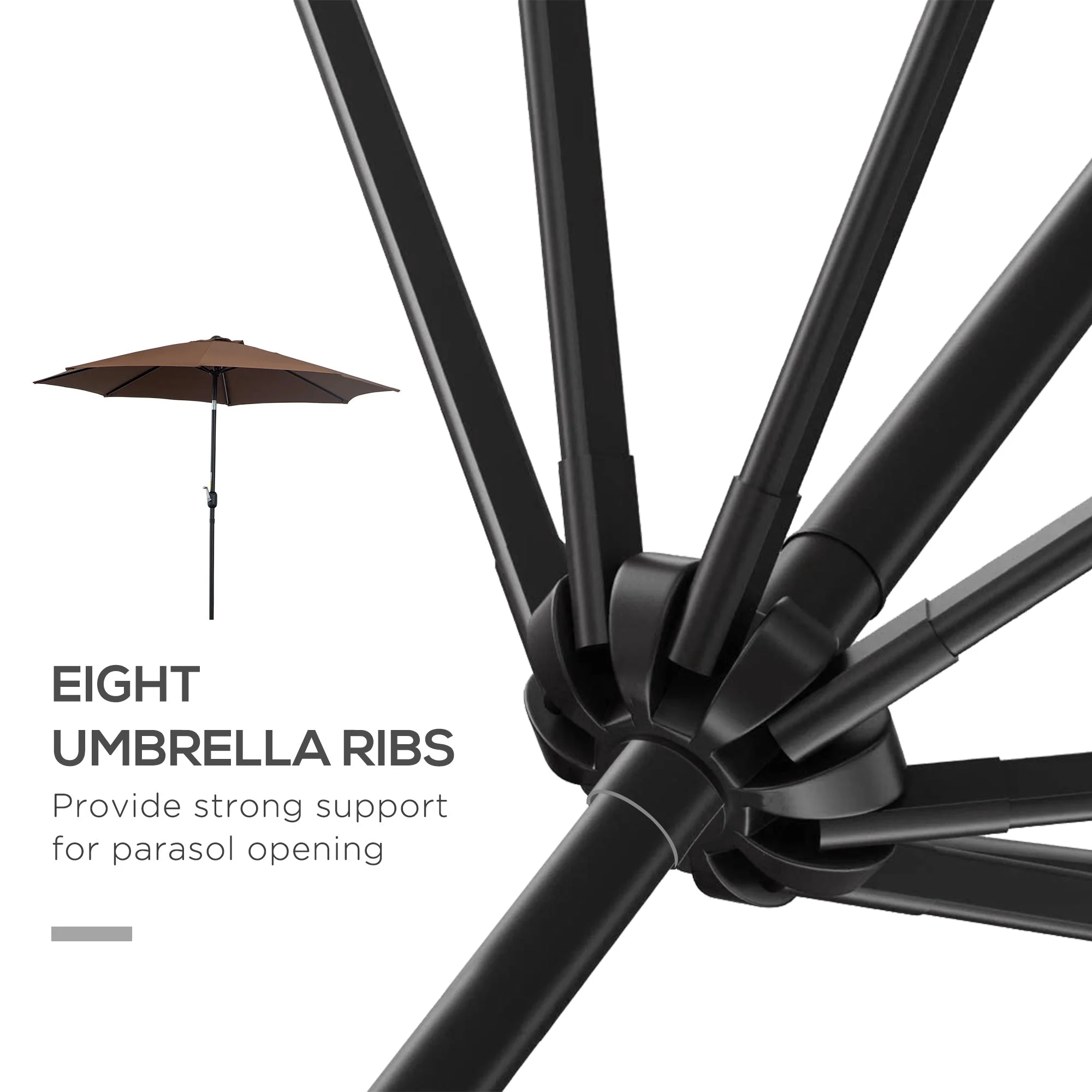 Outsunny 3(M) Tilting Parasol Garden Umbrellas - Image 8