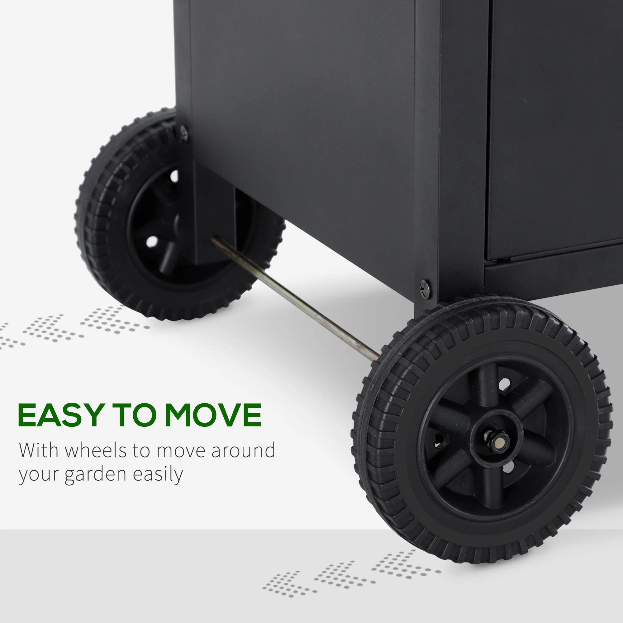 Outsunny 4+1 Gas Burner Grill Bbq Trolley Backyard Garden Smoker Side Burner Barbecue With Storage Side Table Wheels - Image 7