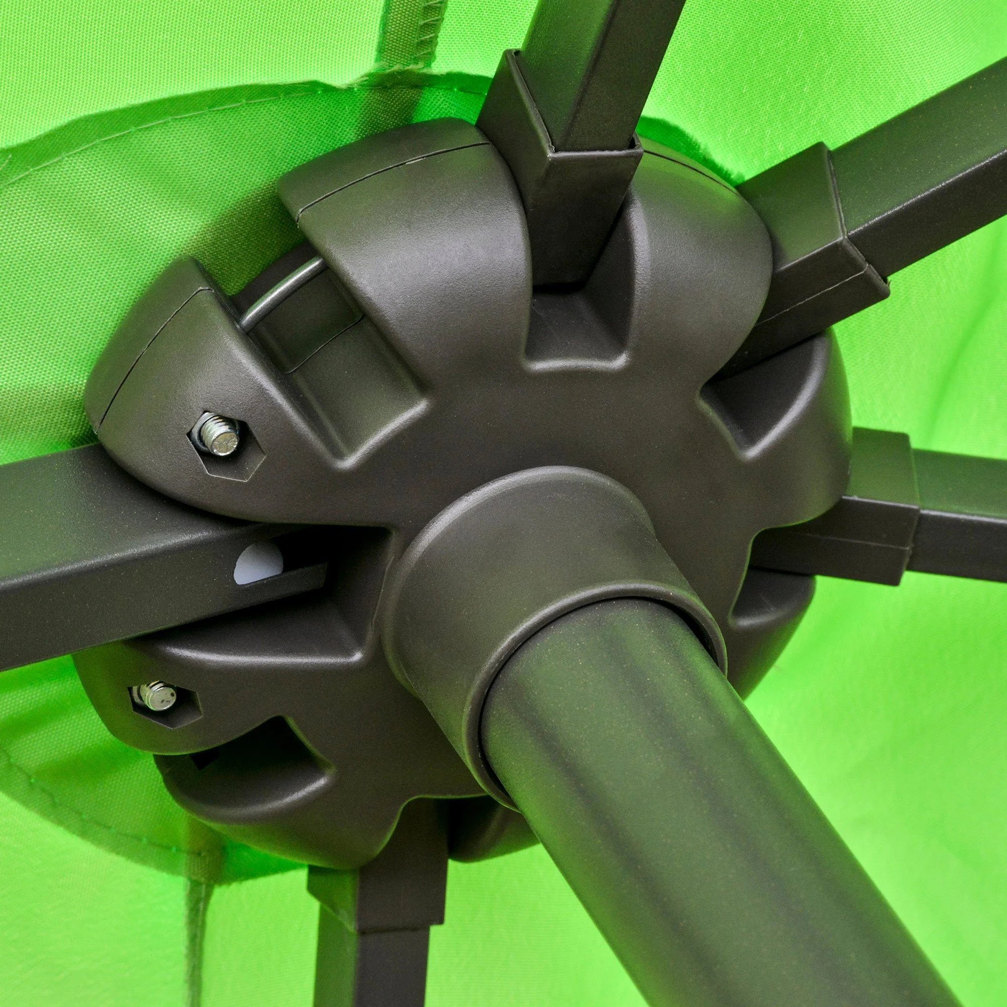 Outsunny 4.6M Sun Umbrella Canopy Double-Sided Crank Sun Shade With Cross Base Green - Image 8