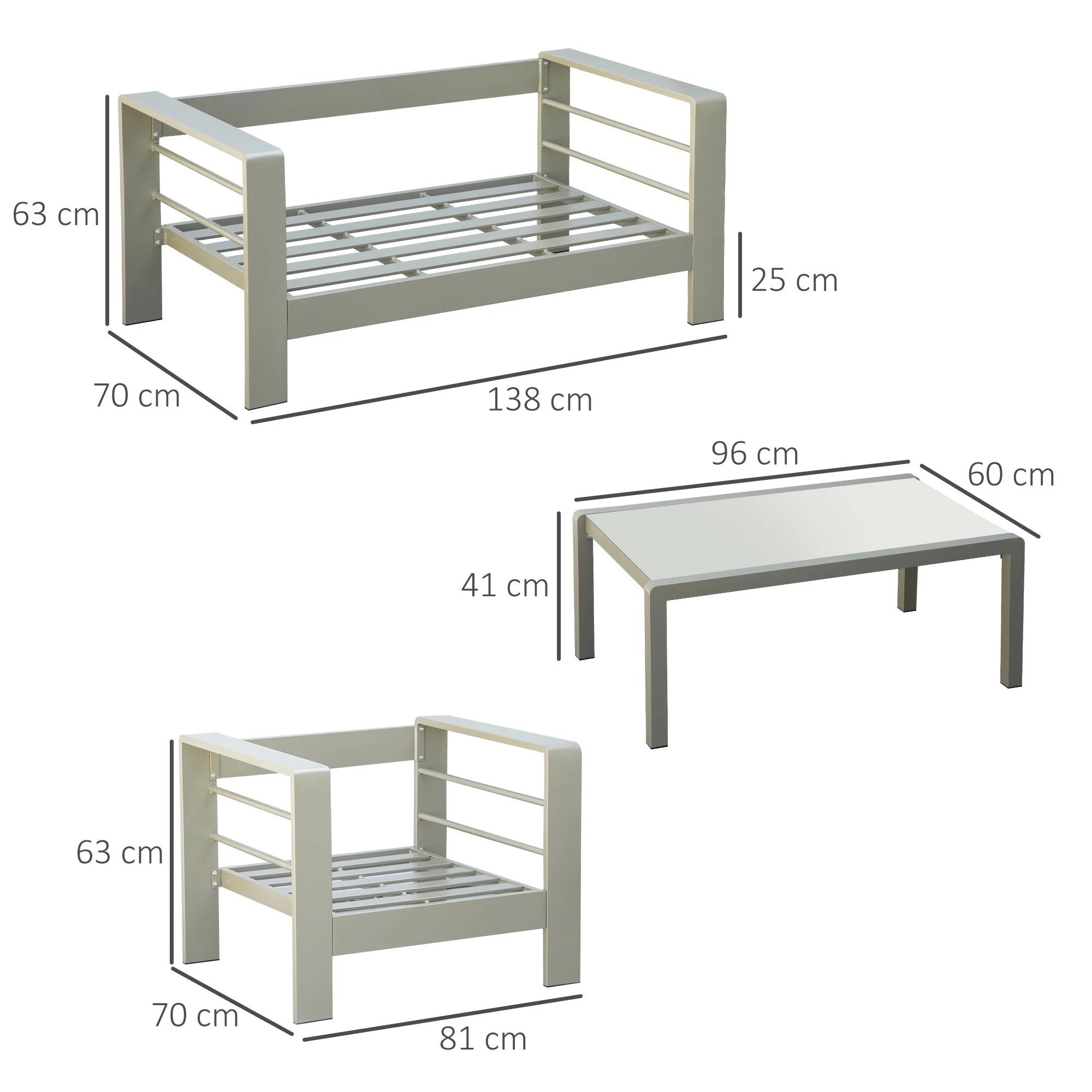 Outsunny 4 Pieces Outdoor Garden Furniture Set - Image 2