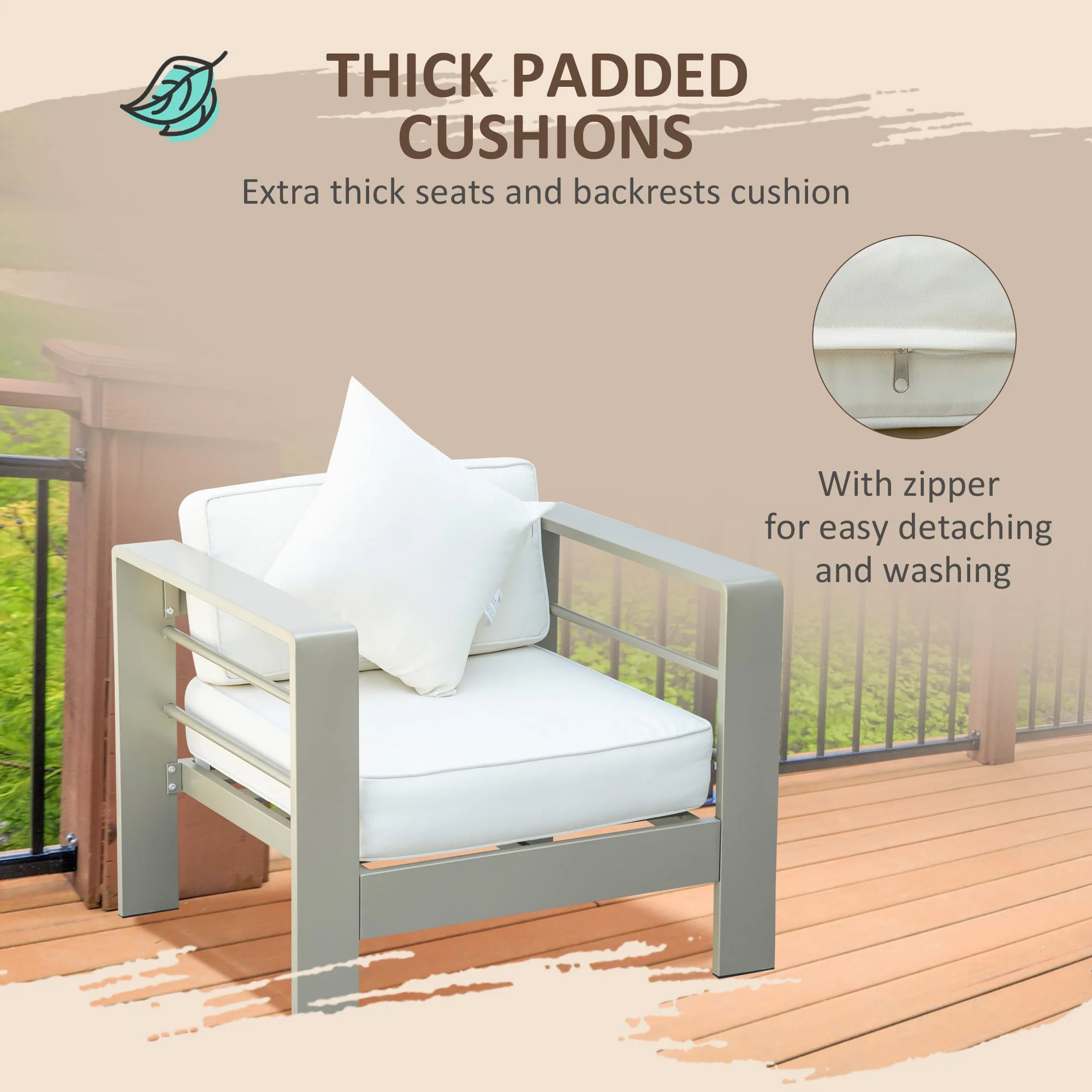 Outsunny 4 Pieces Outdoor Garden Furniture Set - Image 4