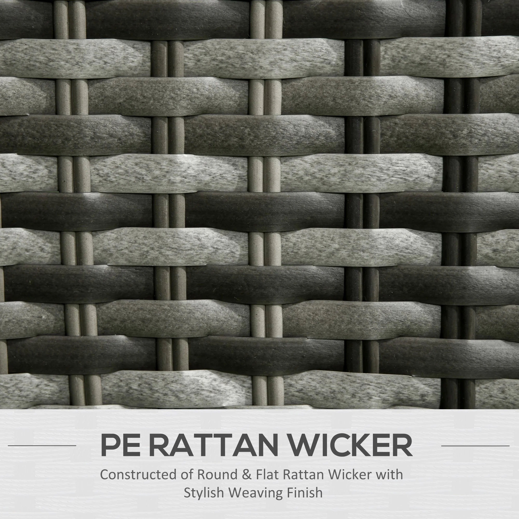 Outsunny 4-Seater PE Rattan Garden Furniture - Image 3