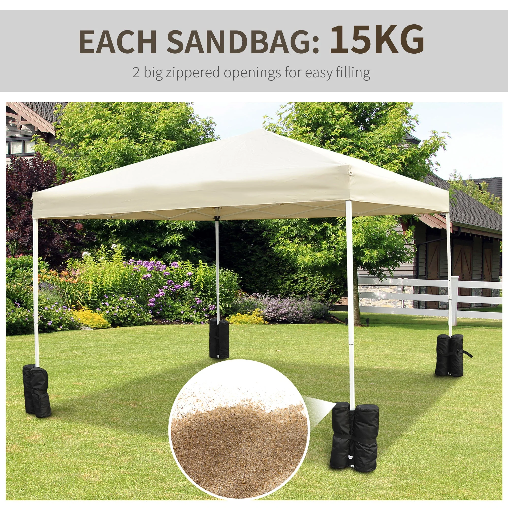 4-Piece Gazebo Weight Sand Bags Leg Weights Marquee Tent Canopy Base - Image 4