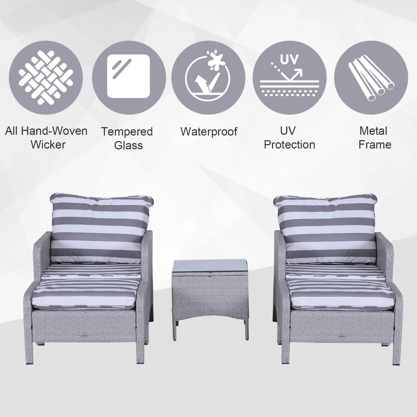5-Piece Pe Rattan Garden Furniture Set - Image 4
