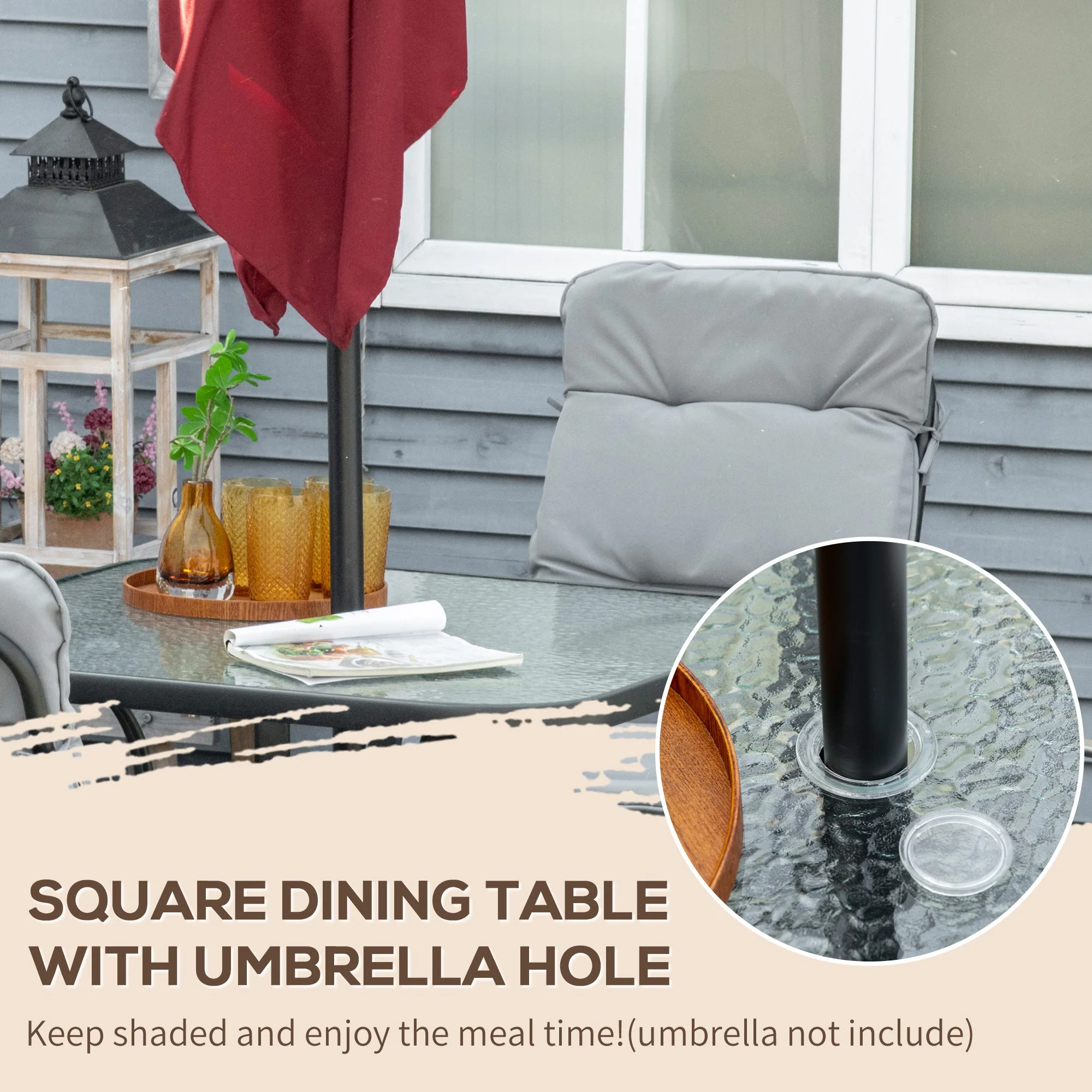 Outsunny 5 Pieces Garden Dining Set - Image 3