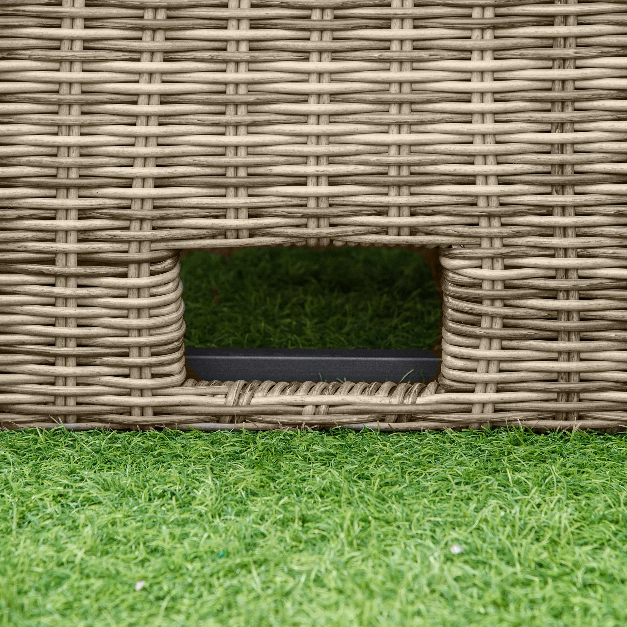 Outsunny 5 Pieces Outdoor PE Rattan Round Garden Daybed with Cushions - Image 9