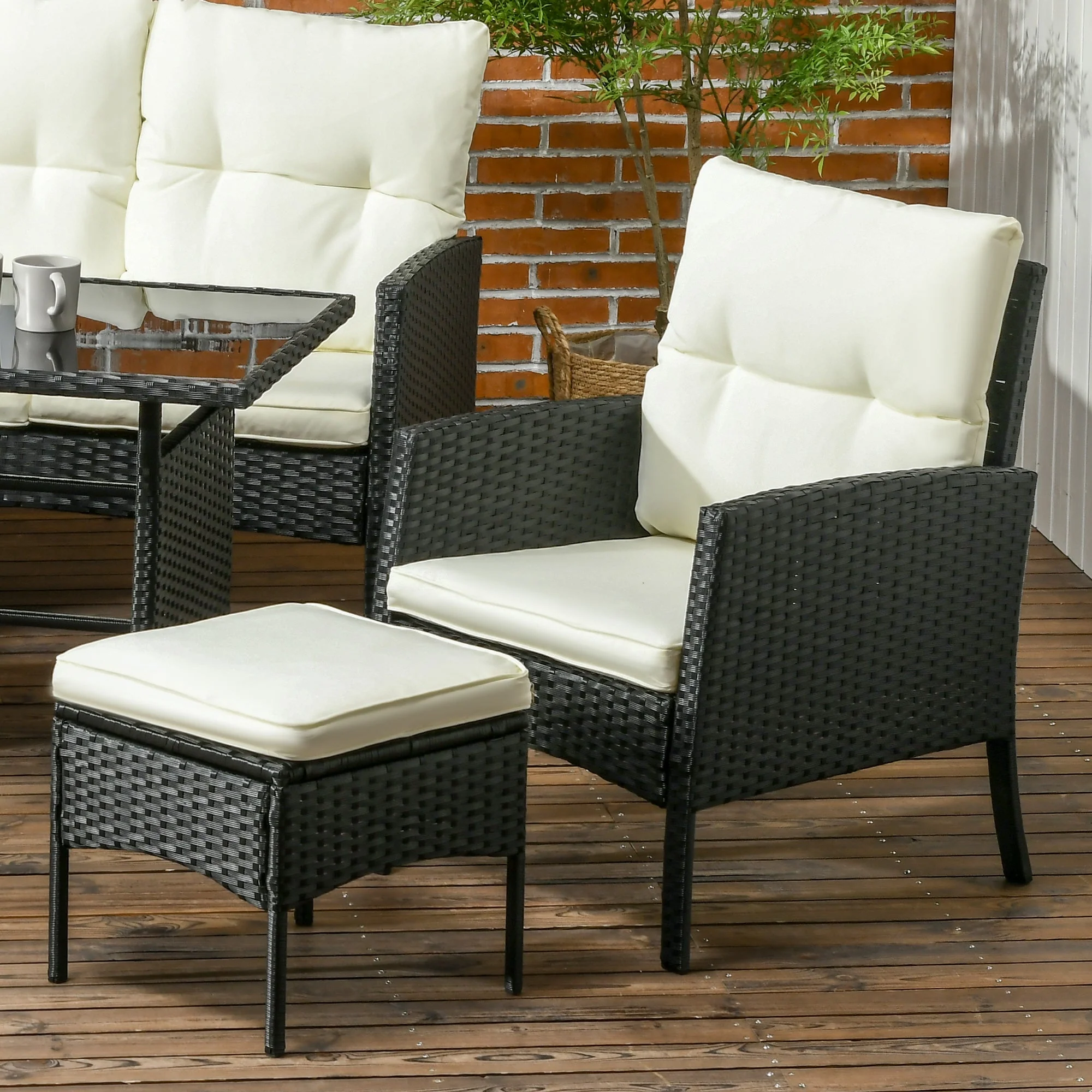 Outsunny 5 Seater Rattan Garden Furniture Set - Image 7