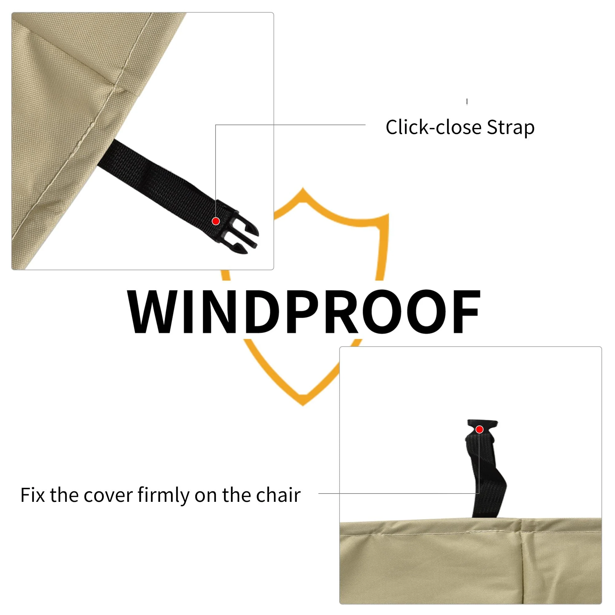 Outsunny 600D Oxford Cloth Waterproof Furniture Cover Wicker Chairs Garden Patio Rattan Seat Outdoor Protector L70*W90*H115cm - Image 5