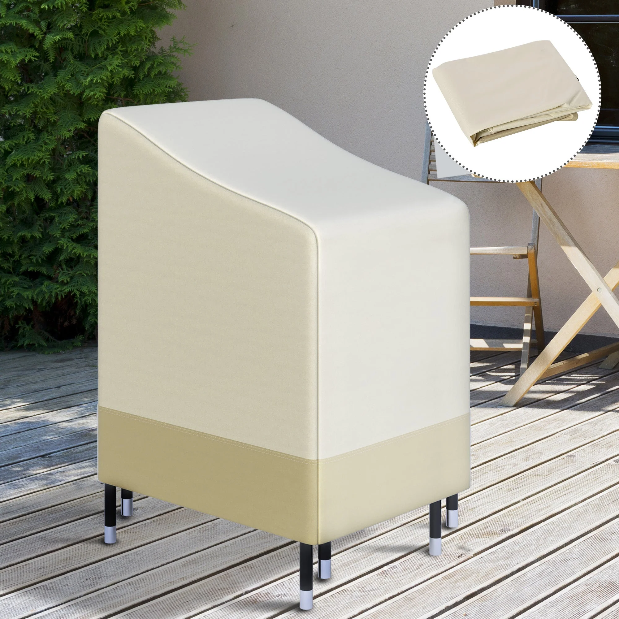 Outsunny 600D Oxford Cloth Waterproof Furniture Cover Wicker Chairs Garden Patio Rattan Seat Outdoor Protector L70*W90*H115cm - Image 7