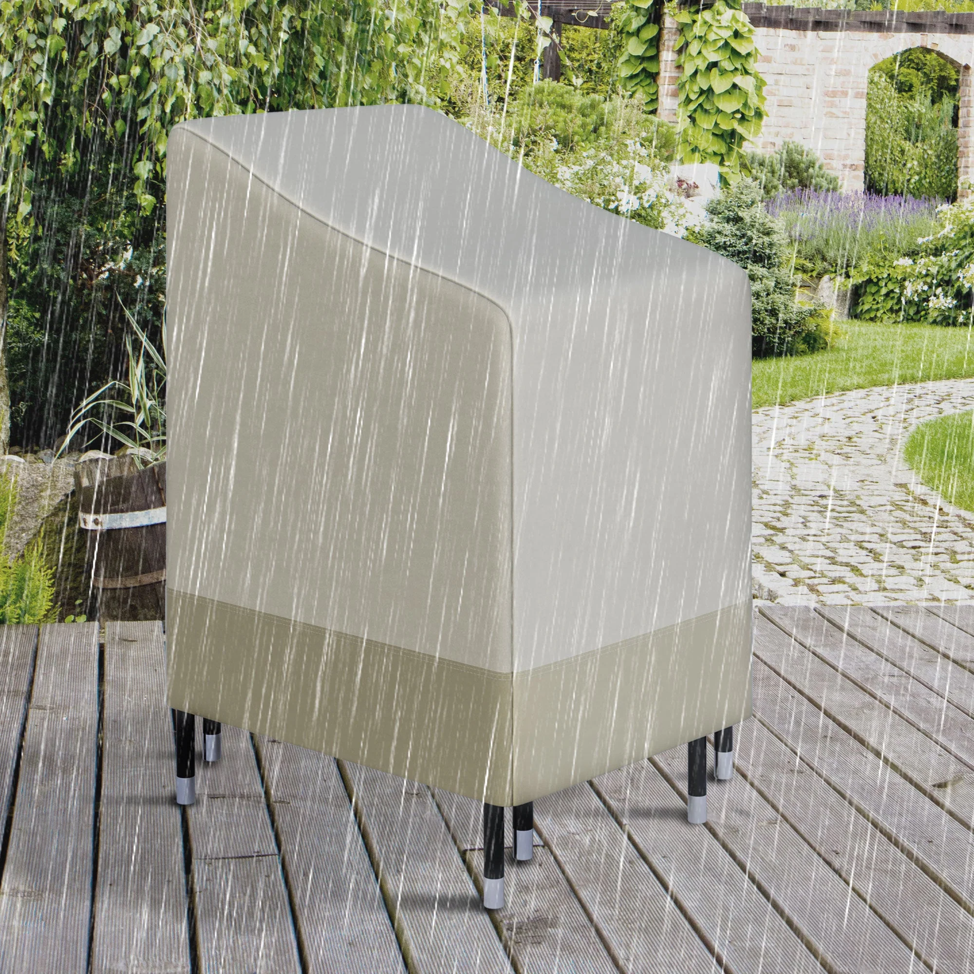 Outsunny 600D Oxford Cloth Waterproof Furniture Cover Wicker Chairs Garden Patio Rattan Seat Outdoor Protector L70*W90*H115cm - Image 9