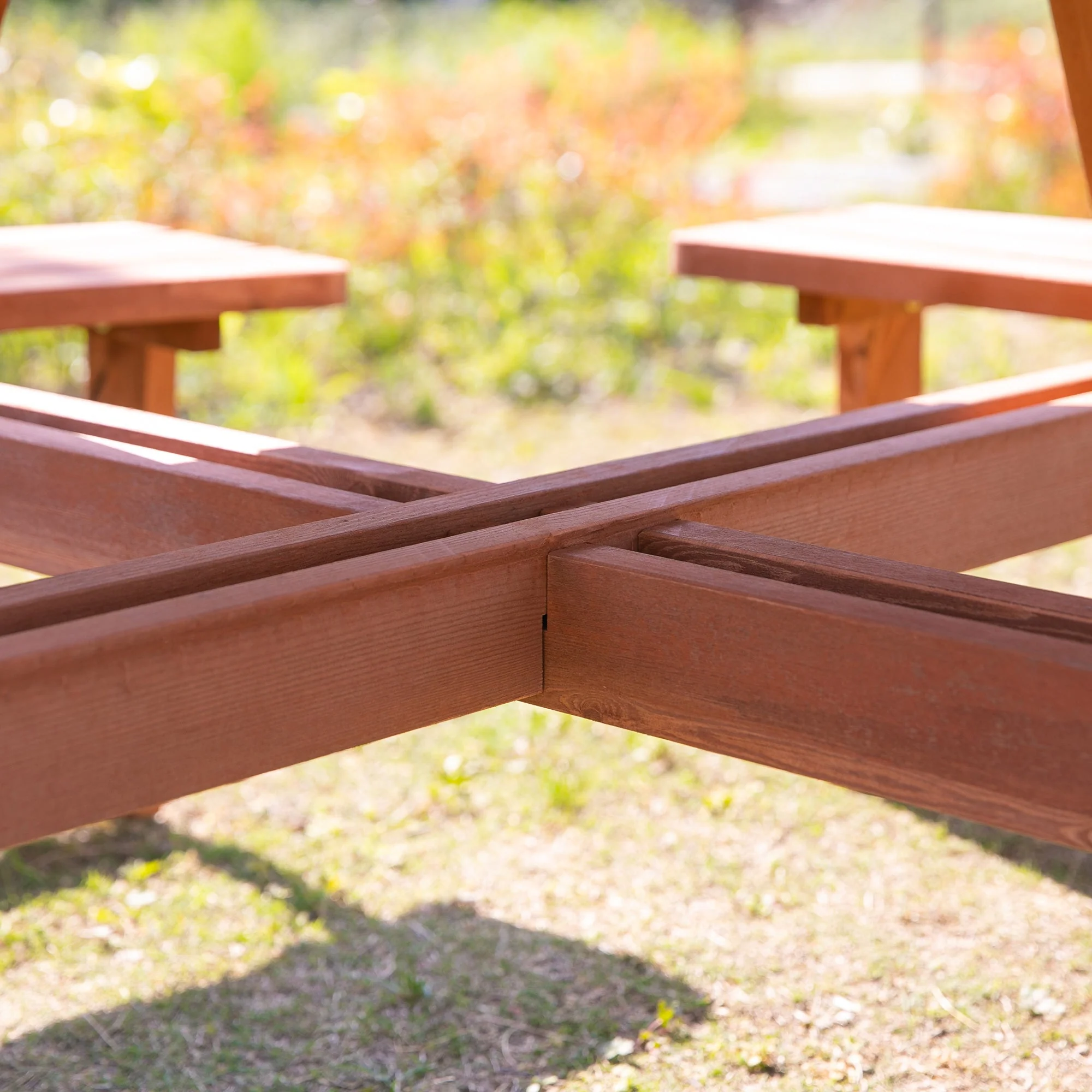 Outsunny 8-Seater Wooden Picnic Set-Fir Wood - Image 9