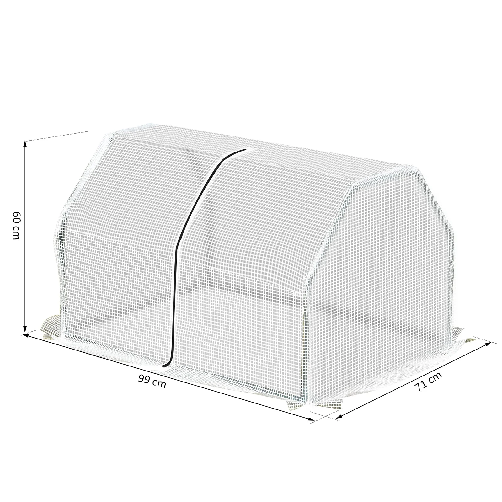 Outsunny 99X71X60cm Mini Pvc Cover Steel Frame Greenhouse White - Image 3