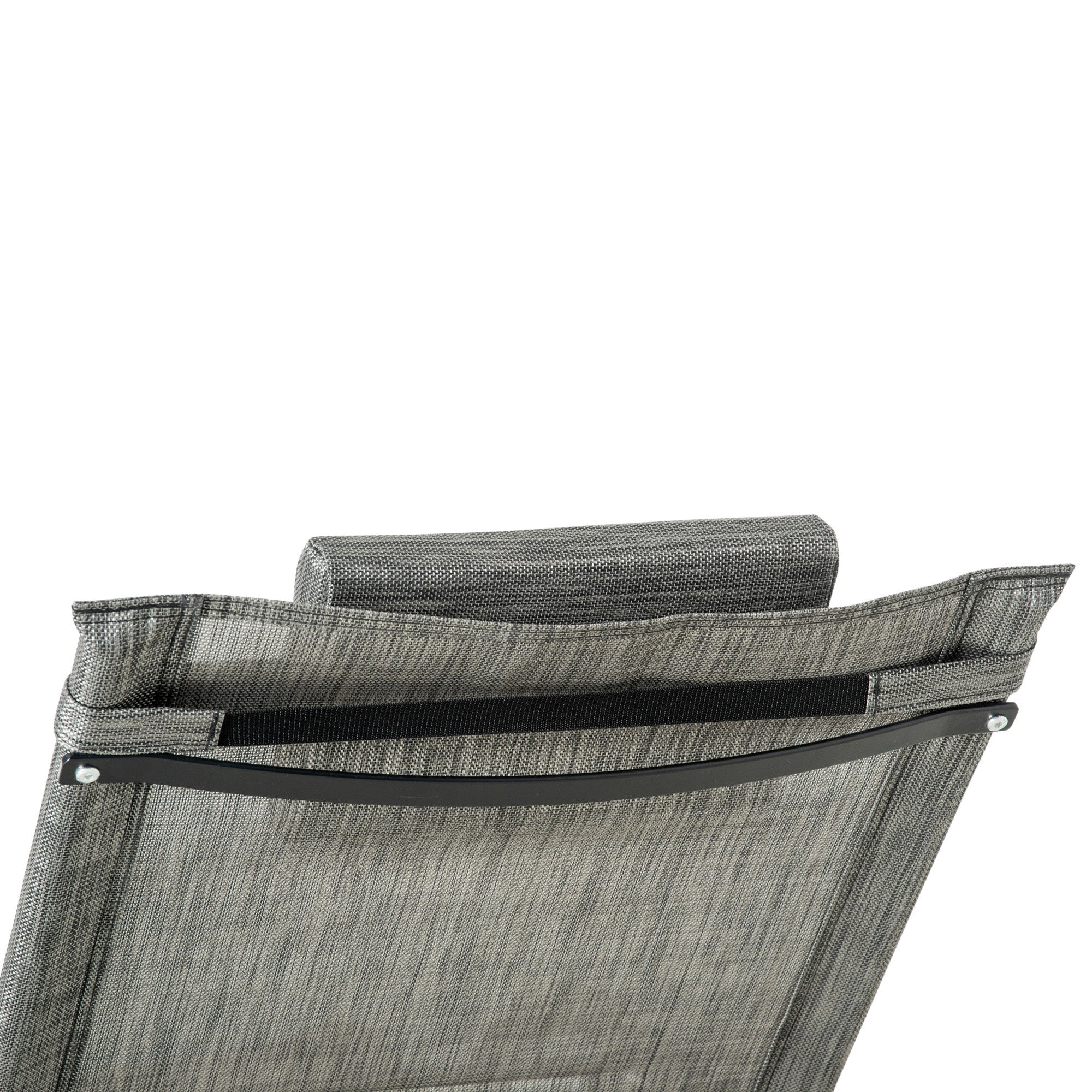 Outsunny Breathable Mesh Rocking Chair Patio Rocker Lounge For Indoor & Outdoor Recliner Seat W/ Removable Headrest For Garden And Patio Dark Grey - Image 8