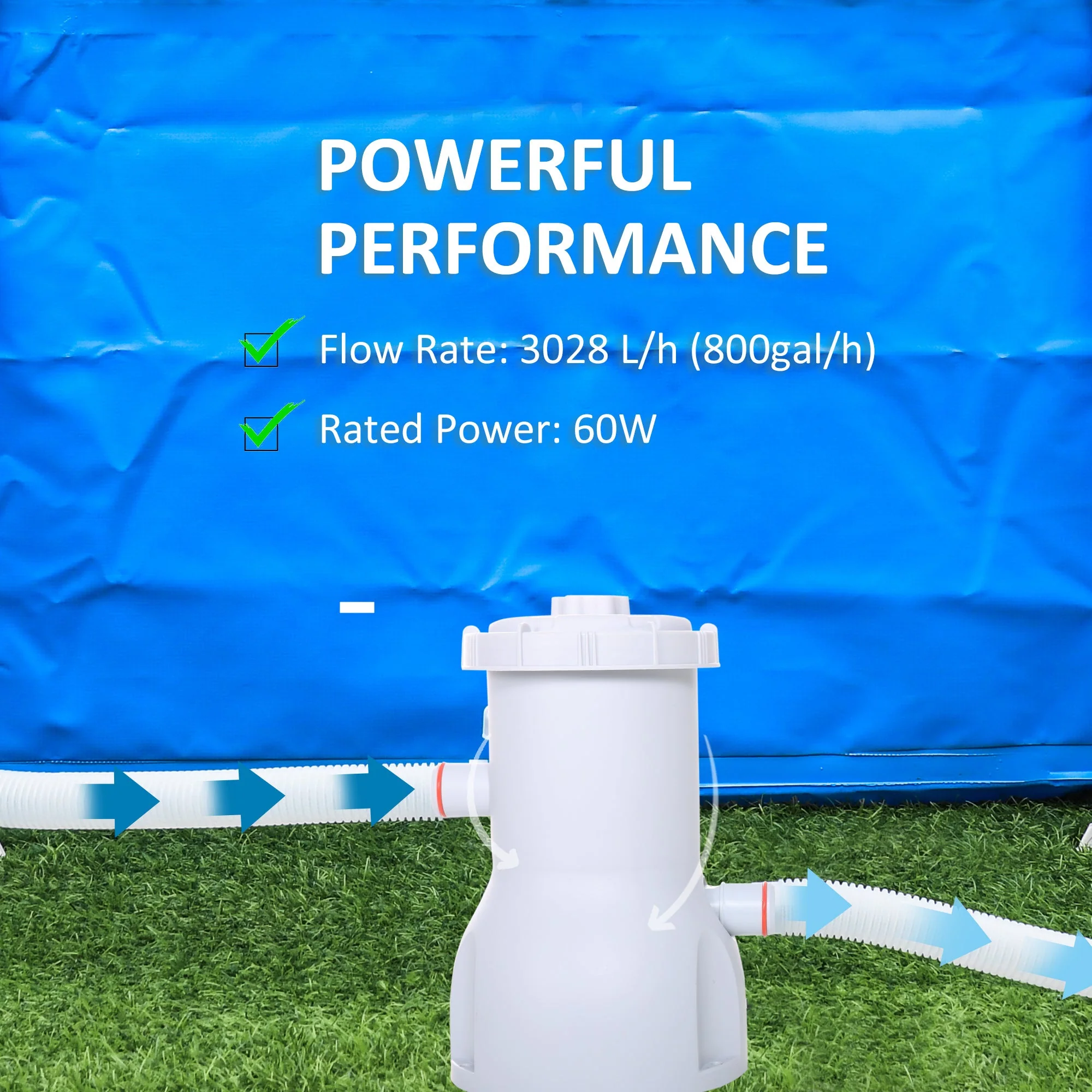 Outsunny Cartridge Filter Pump for 13'-15' Above Ground Pools - Image 3