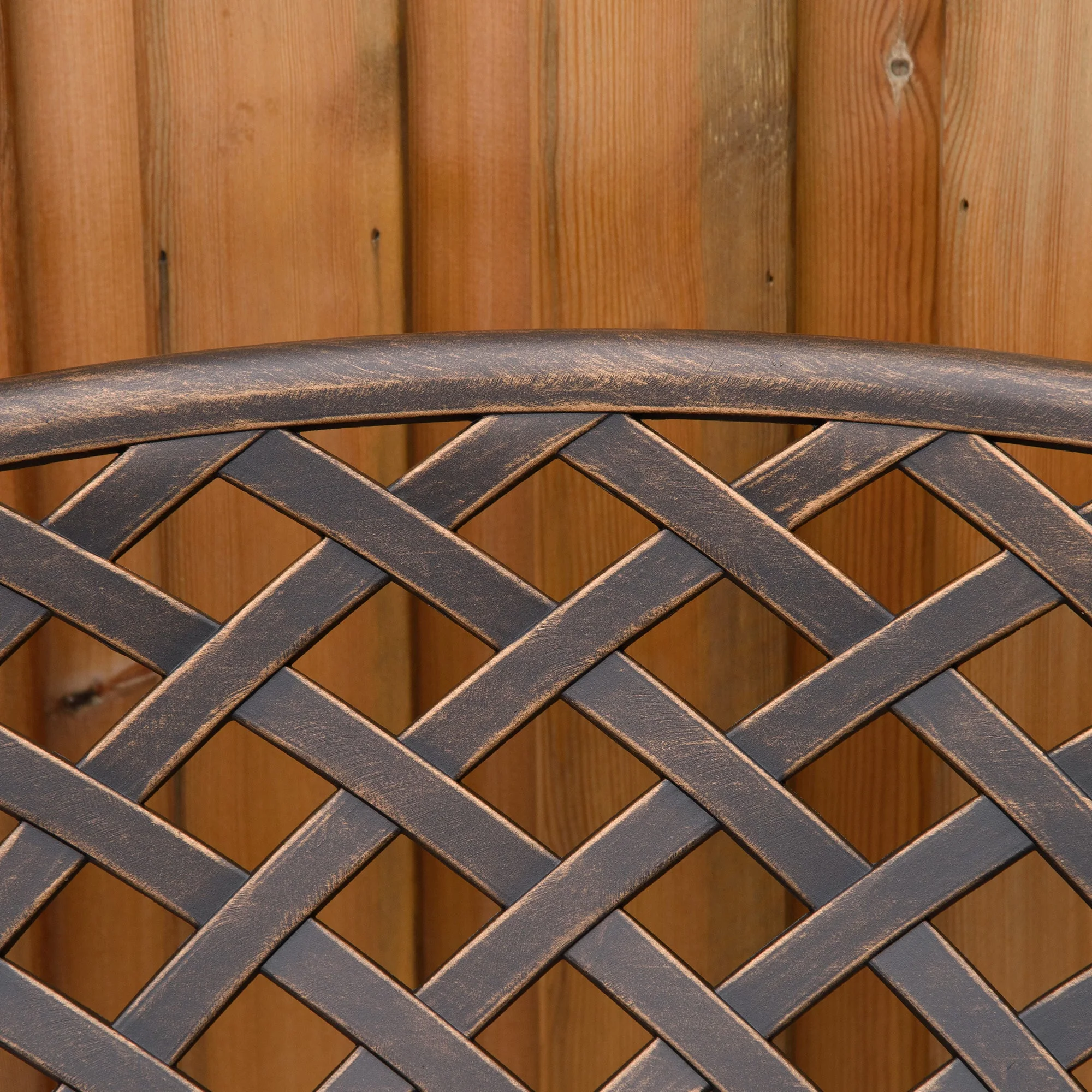 Outsunny Cast Aluminium Outdoor Garden Bench 2 Seater Antique Patio Loveseat - Image 7