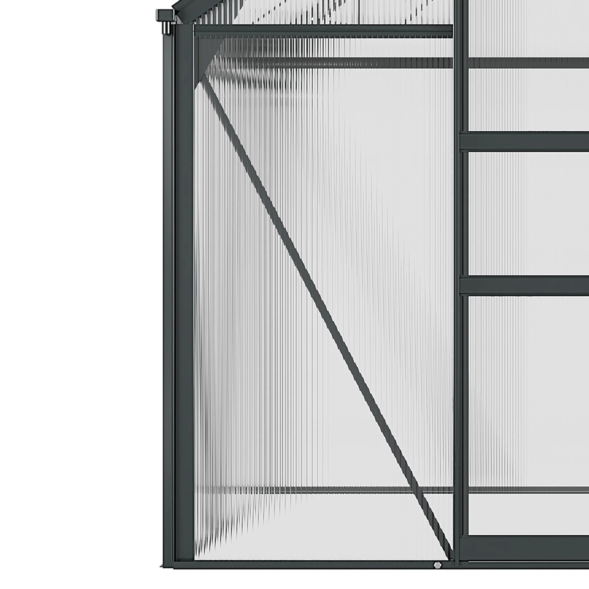 Outsunny Clear Polycarbonate Greenhouse Large Walk-In Green House Garden Plants Grow Galvanized Base Aluminium Frame With Slide Door - Image 9