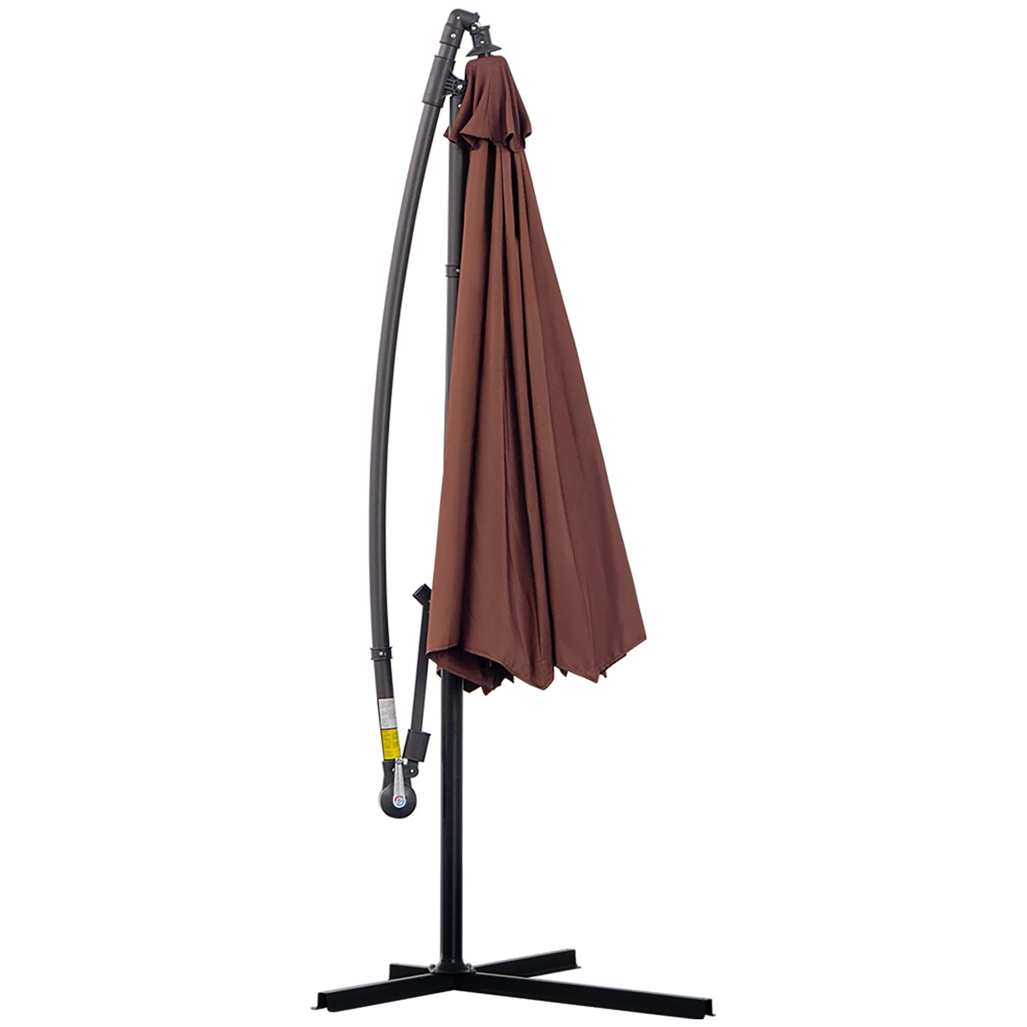 Outsunny Diameter 3M Hanging Umbrella Parasol-Coffee - Image 8