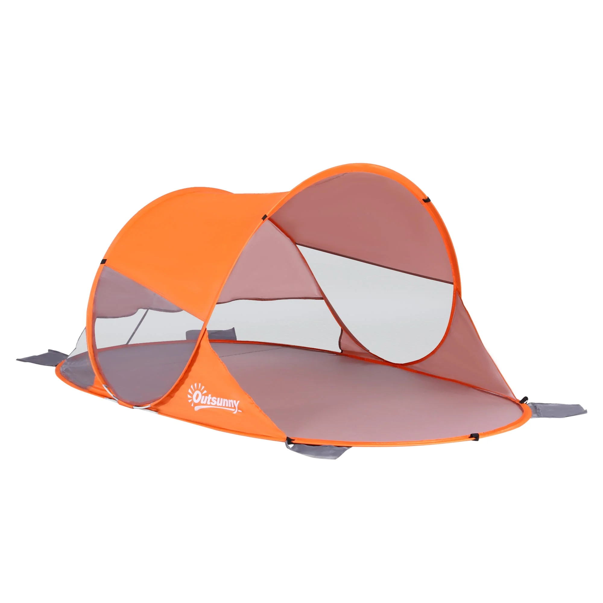 Outsunny Fibreglass Frame 2 Person Pop-Up Lightweight Camping Tent Orange - Image 2
