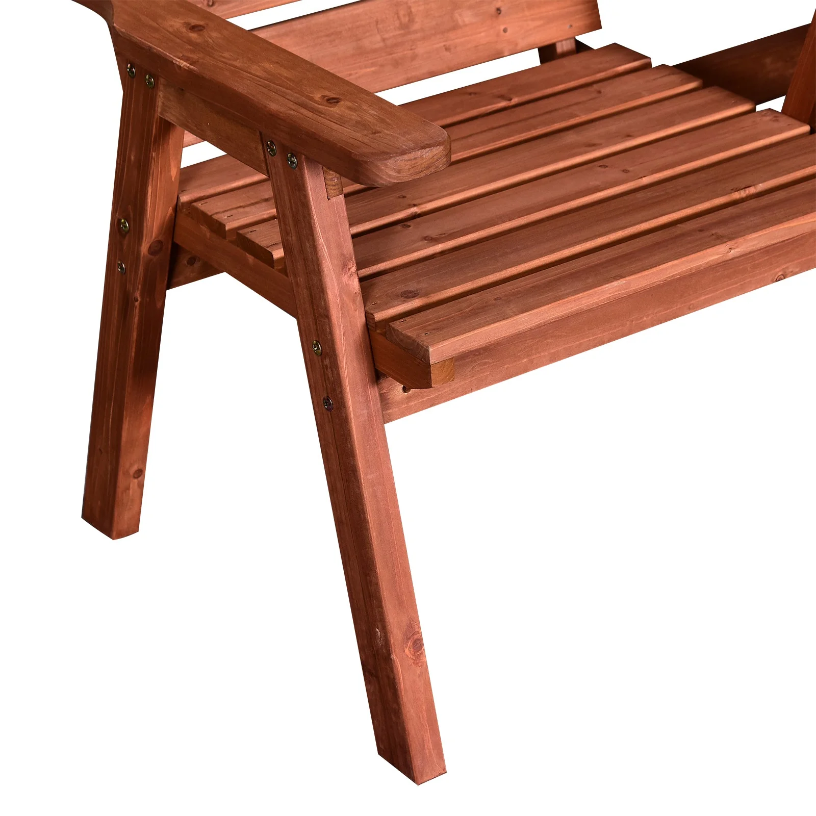 Outsunny Fir Wood Convertible 2 to 3 Seater Outdoor Garden Bench Wood Tone - Image 8