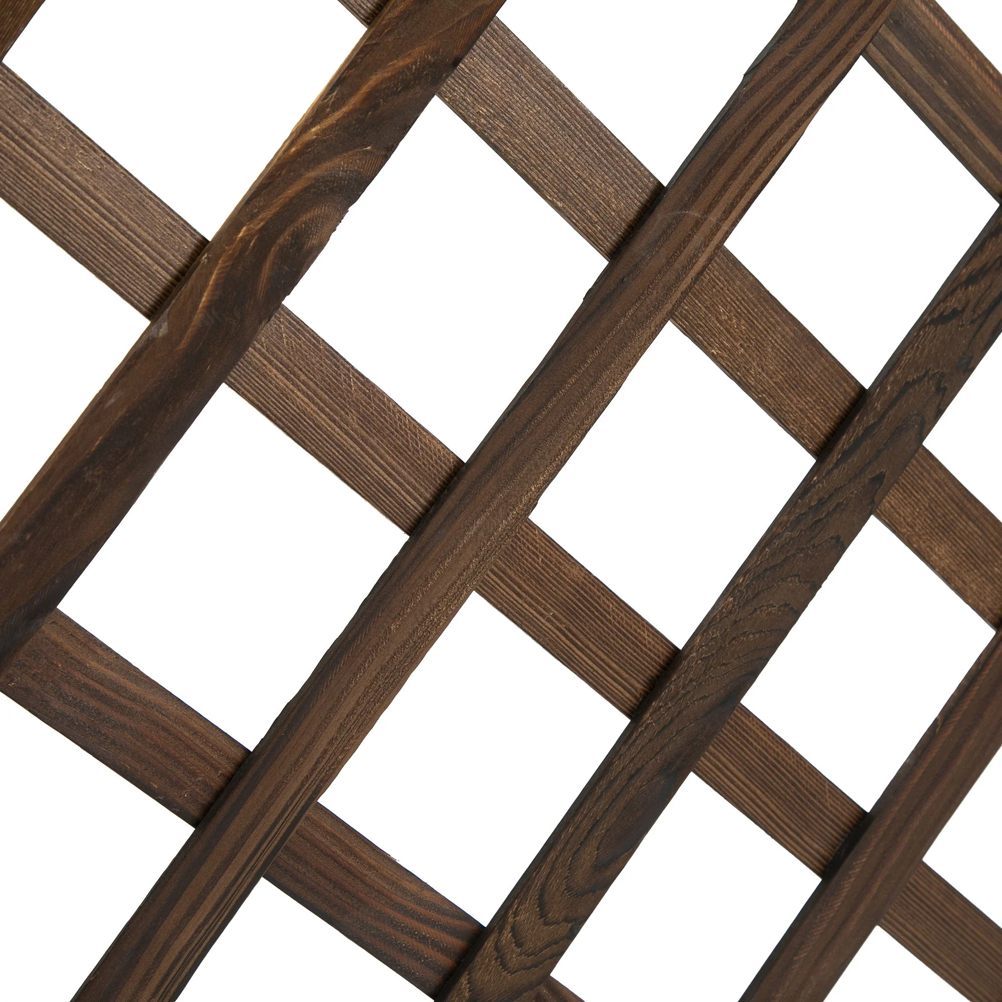 Outsunny Flower Planter Stand Trellis Shelf Garden Wood Steel Pergola Carbonised 72.5L X 31.5W X 149.5H - Image 9