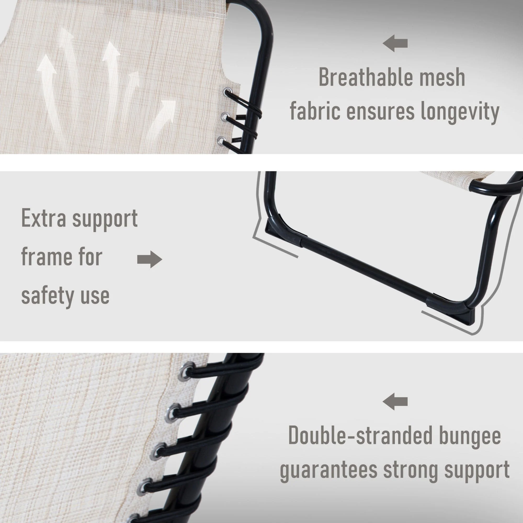 Outsunny Foldable Sun Lounger - Image 5