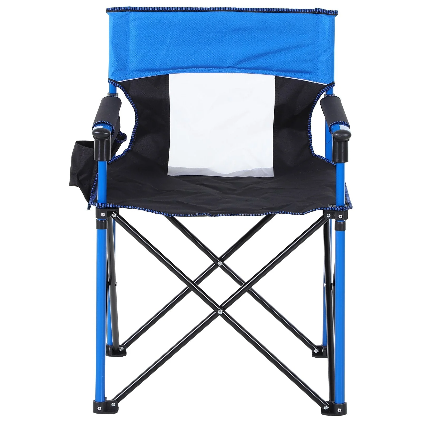Outsunny Folding Fishing Camping Chair Portable Picnic Armchair Director Seat Oxford Metal Frame With Cup Holder - Image 9