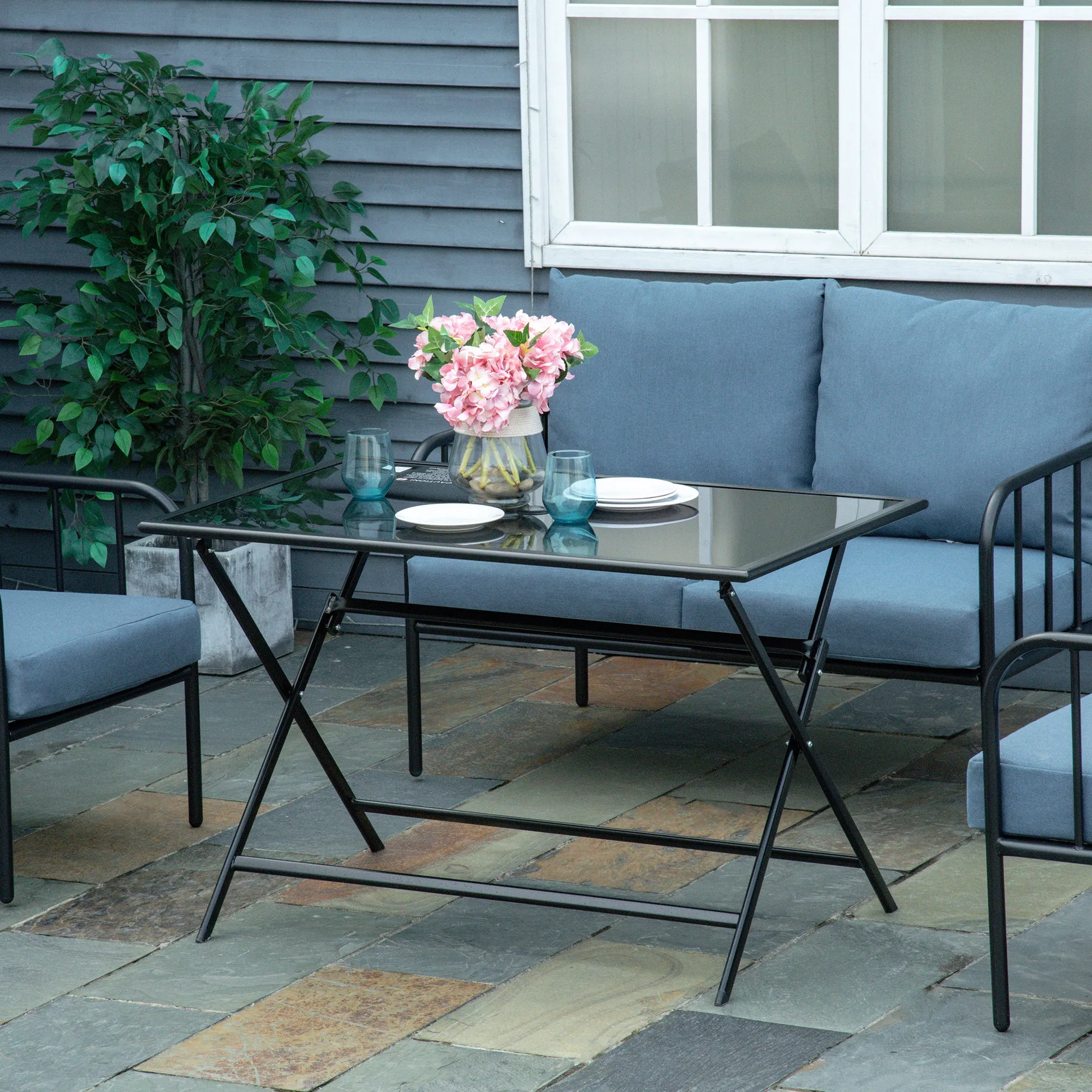 Folding Outdoor Dining Table For 6 - Image 2