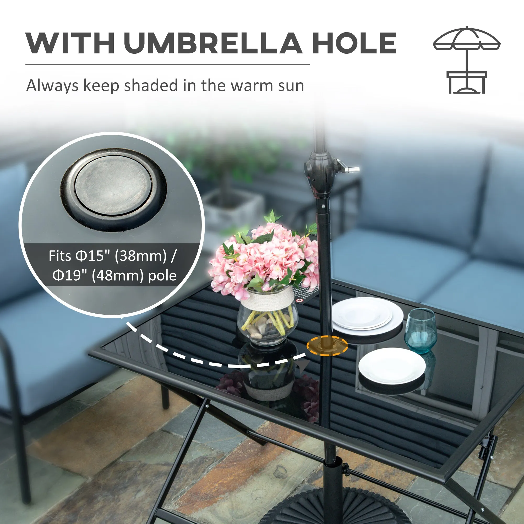 Folding Outdoor Dining Table For 6 - Image 4