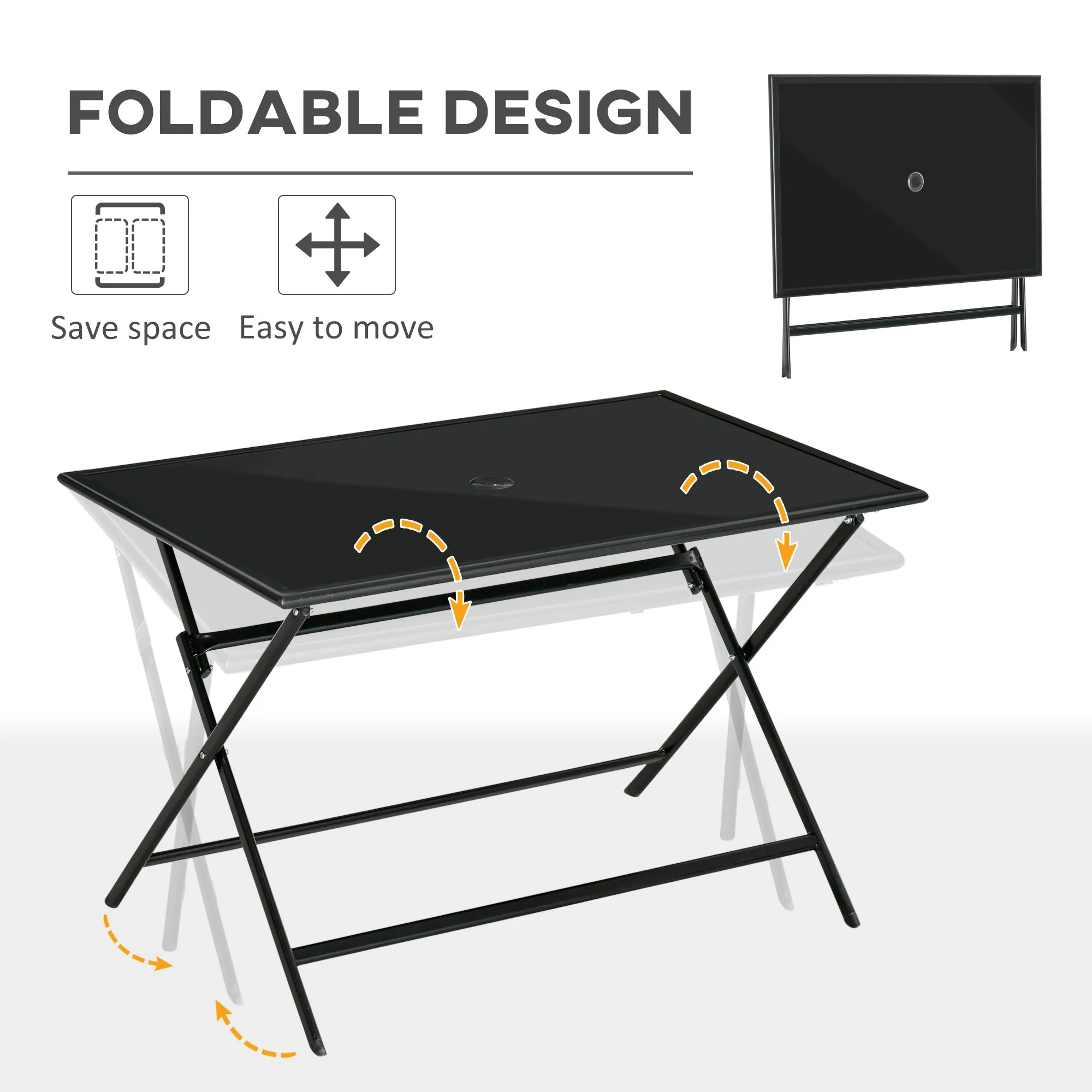 Folding Outdoor Dining Table For 6 - Image 5
