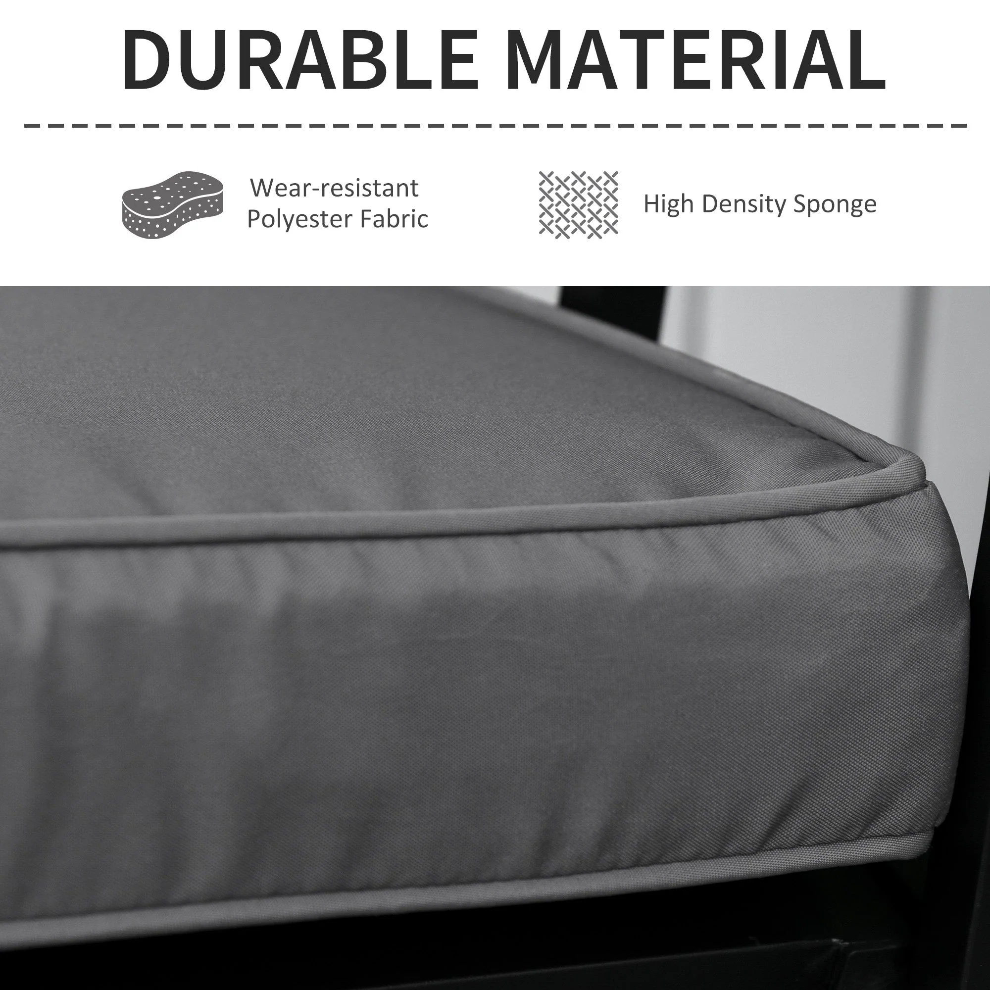 Outsunny Garden Bench Cushion 2 Seater Seat Pad for Patio Indoor & Outdoor Use - Image 4