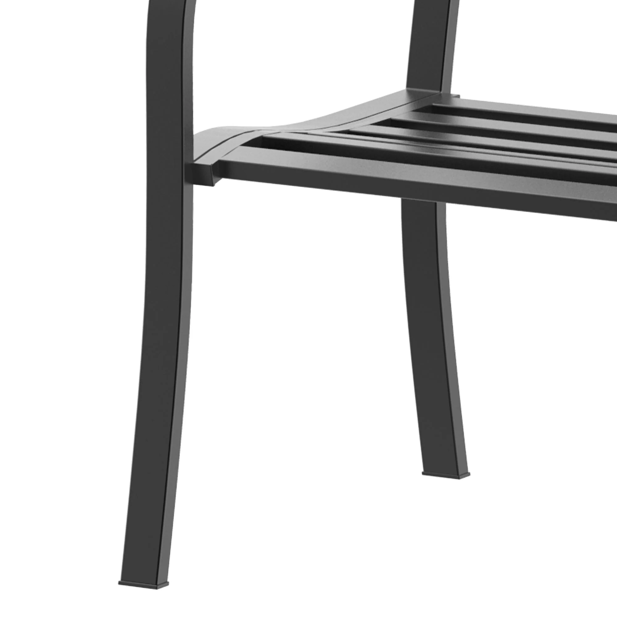 Outsunny Garden Bench Furniture Patio Park 2 Person Chair Seat Steel Black 120cm Outdoor - Image 8